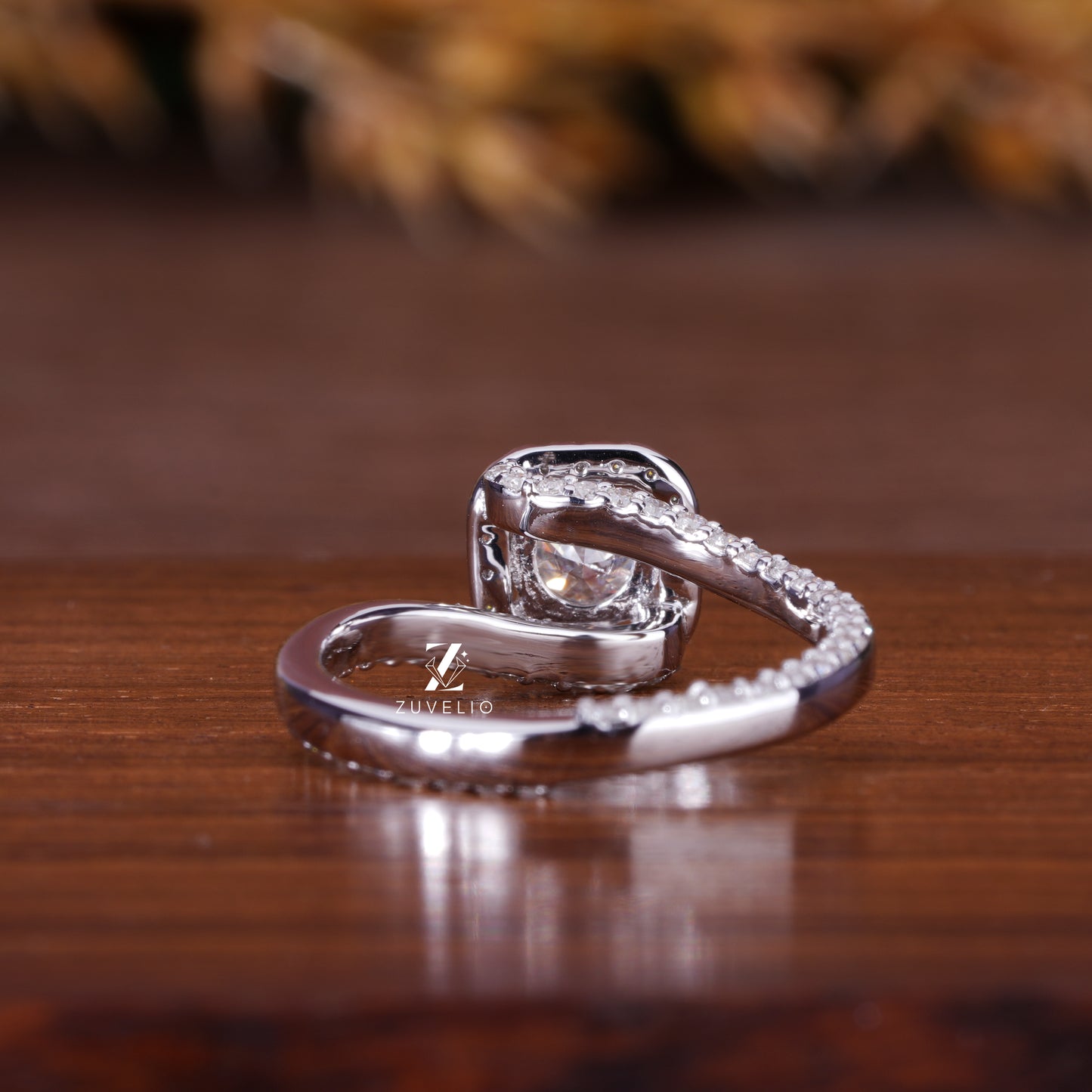 Twisted Halo Moissanite Ring