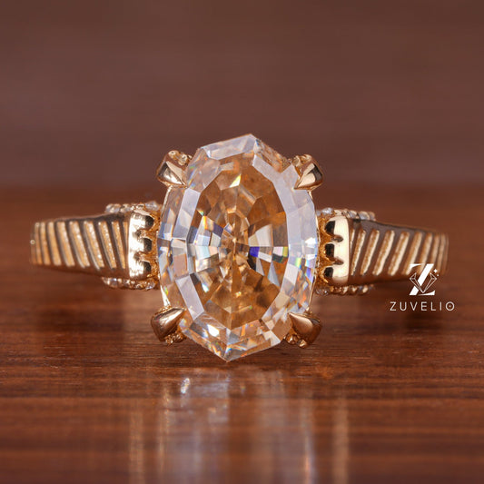Step Cut Moissanite Ring