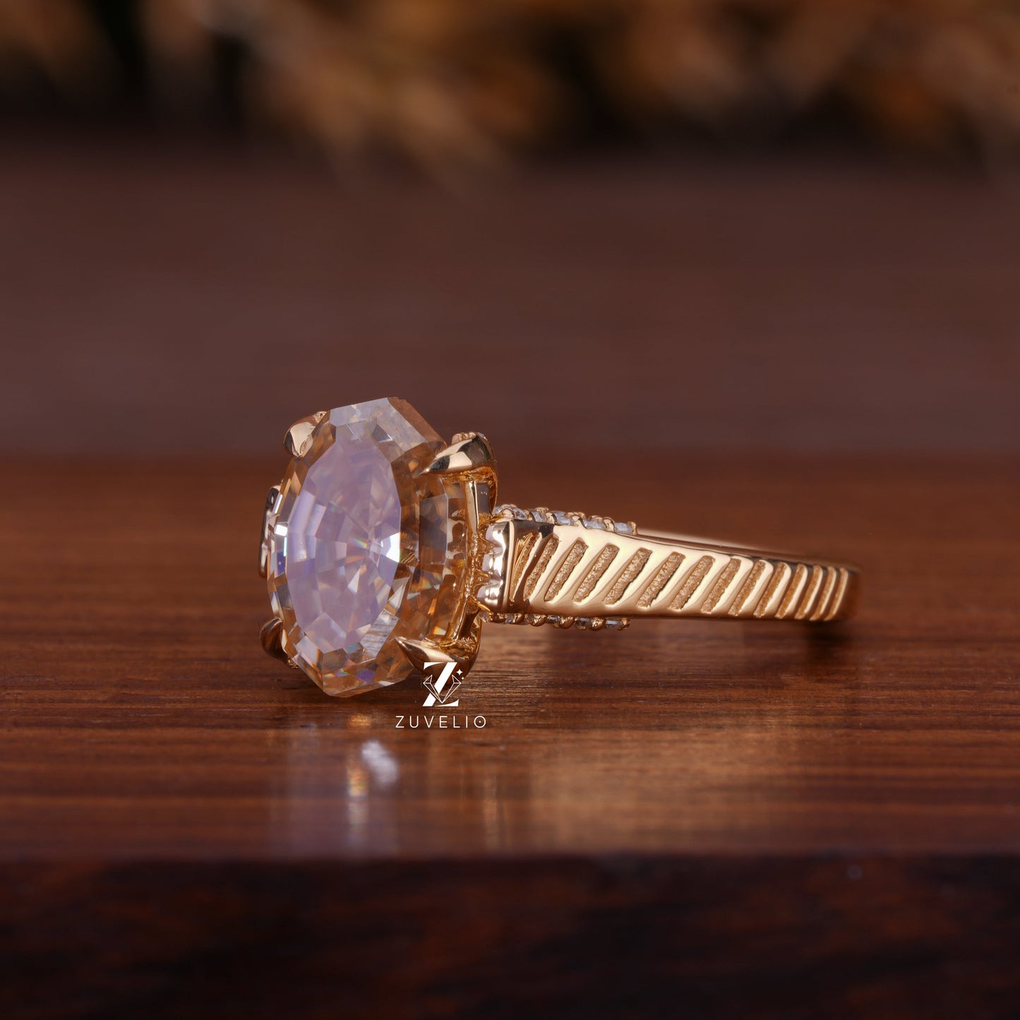 Step Cut Moissanite Ring