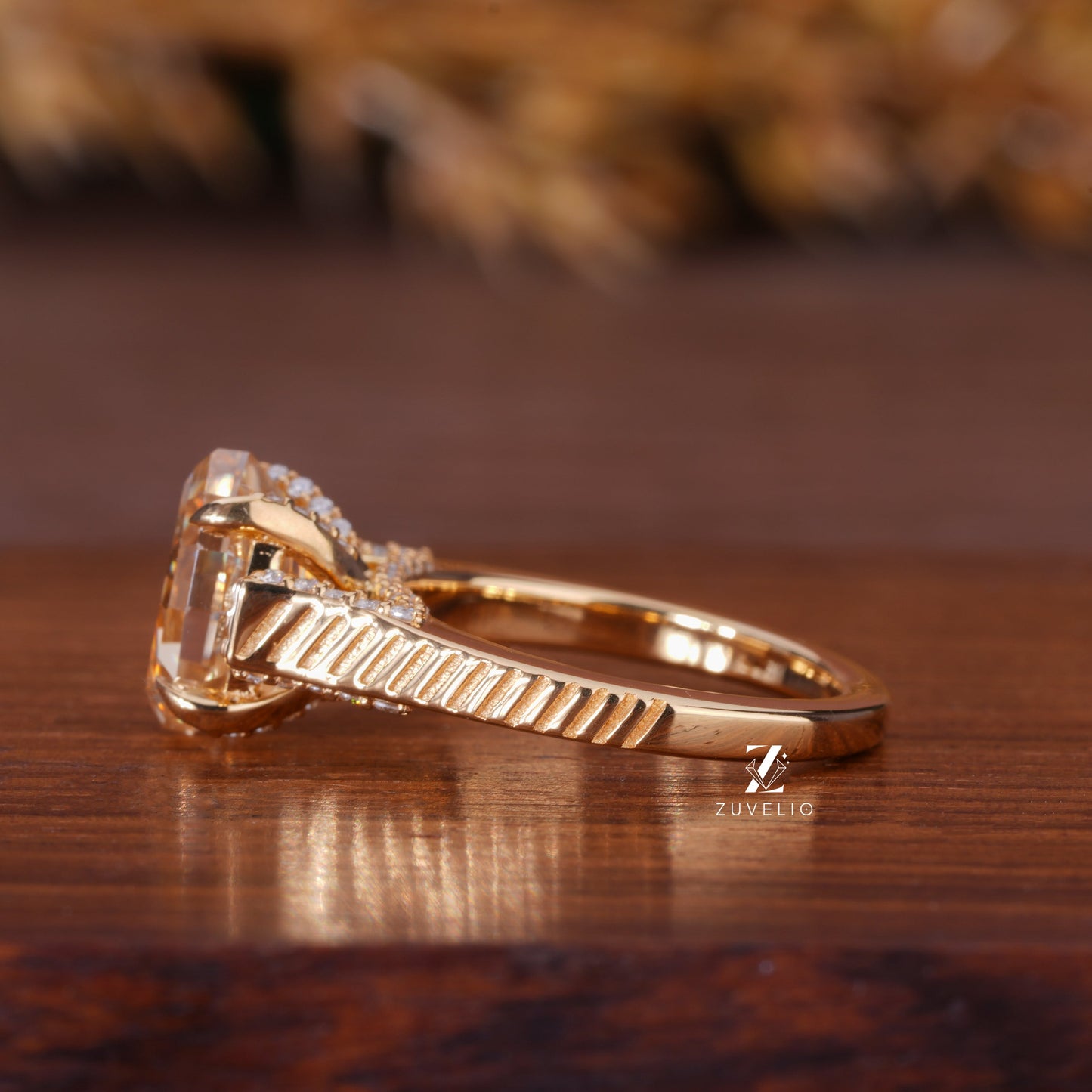 Step Cut Moissanite Ring