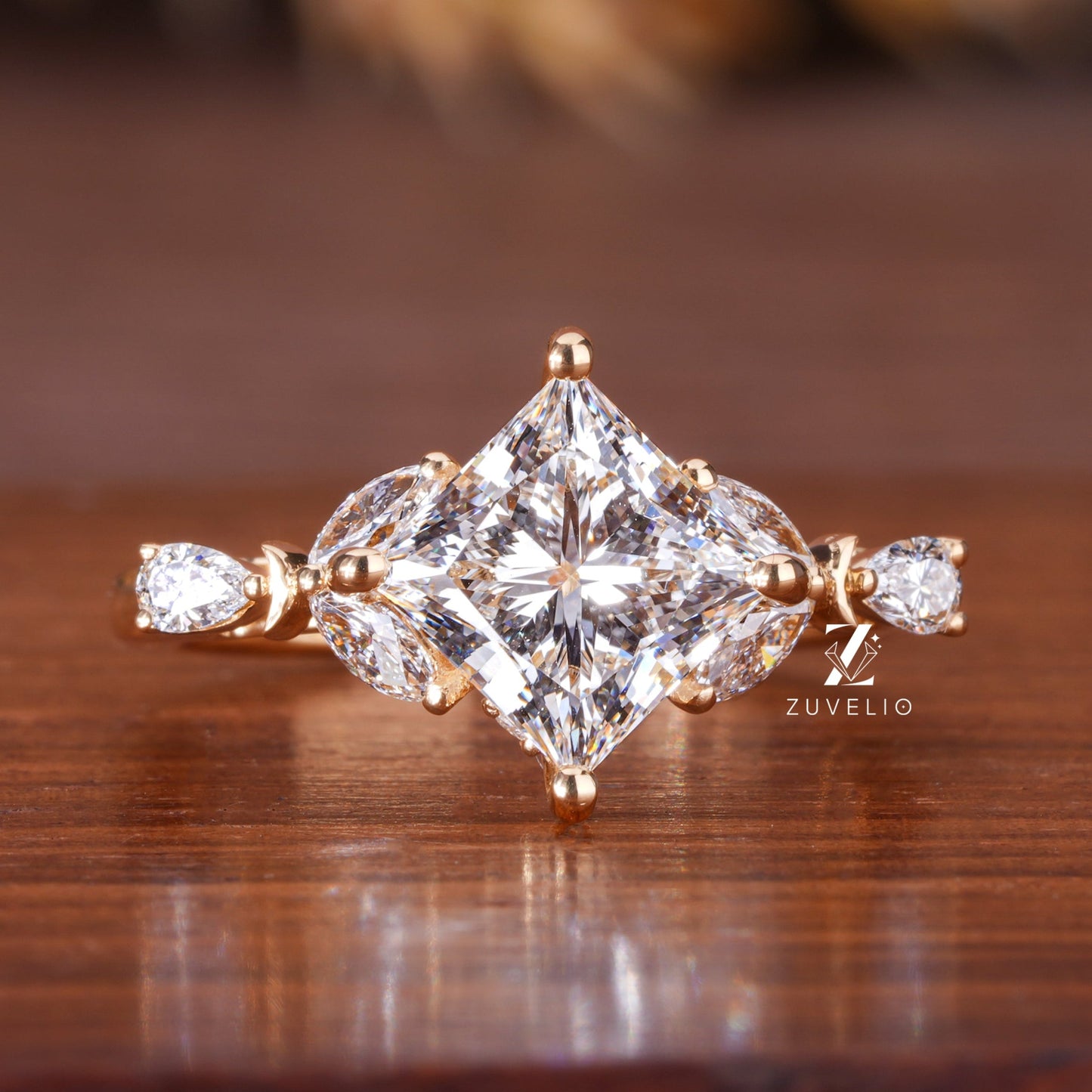 Princess Cut Lab Diamond Ring