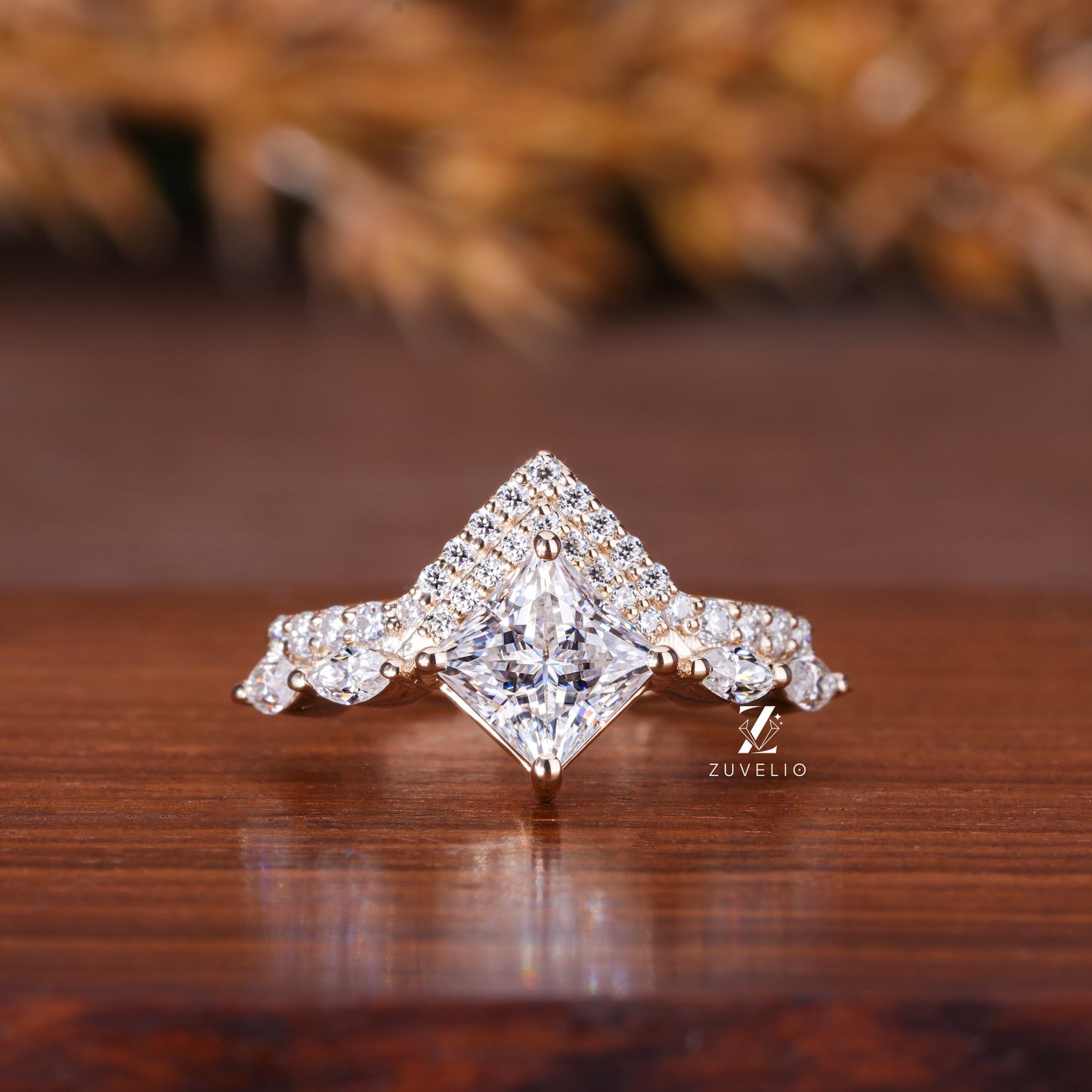 Princess Cut Moissanite Ring
