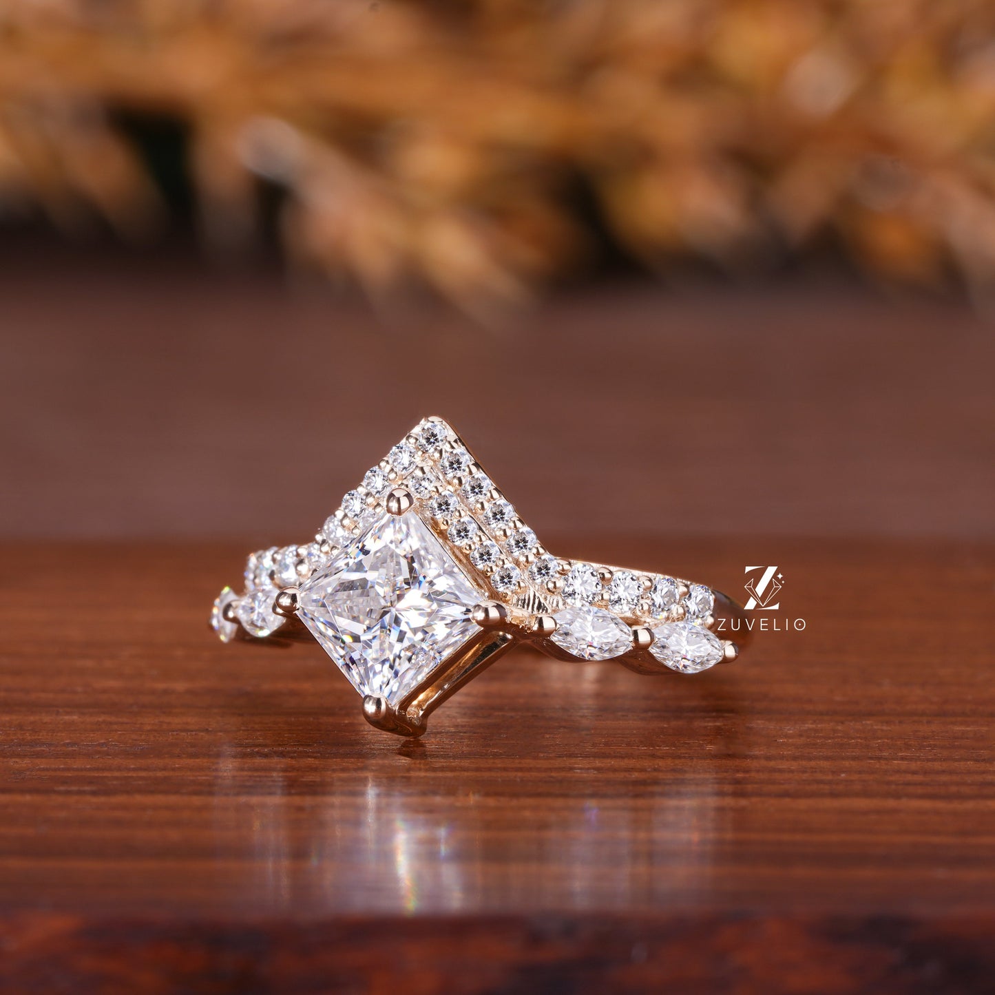 Princess Cut Moissanite Ring