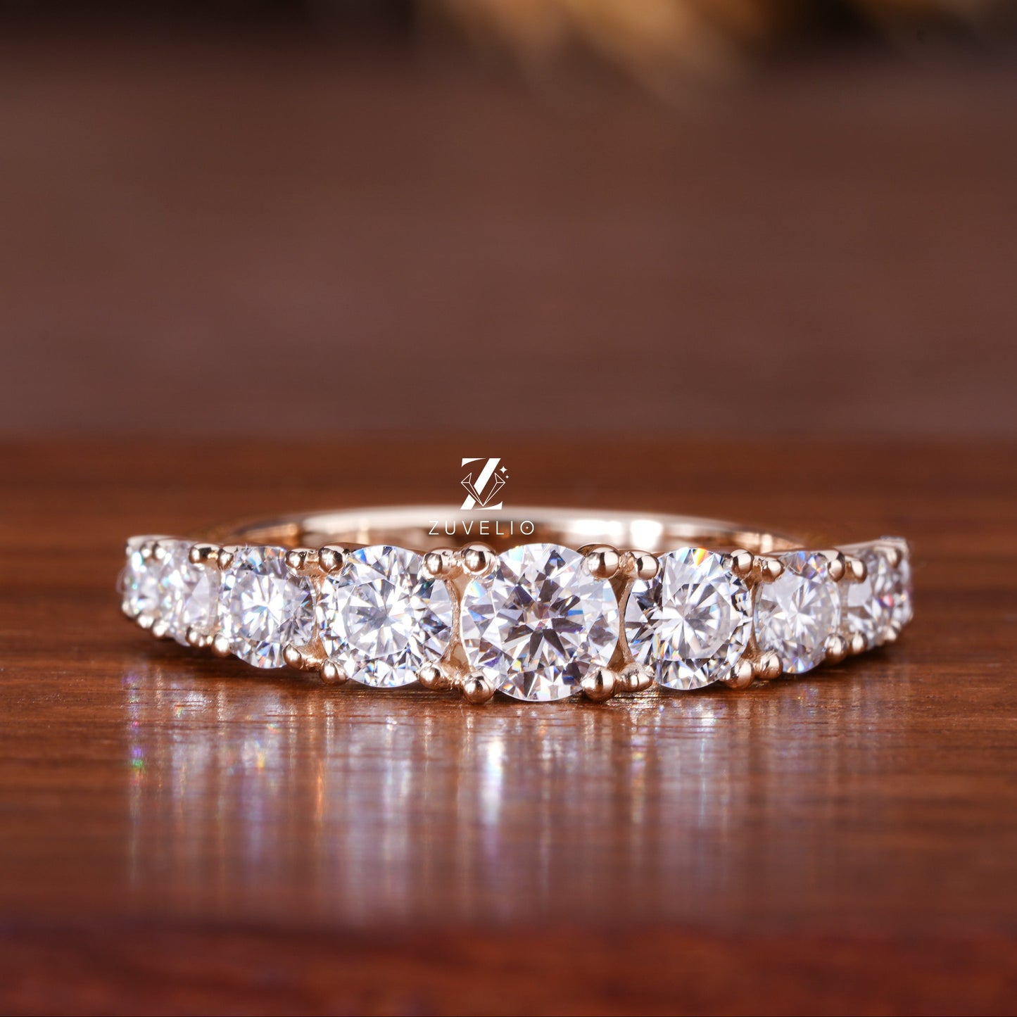 Moissanite Half Eternity Band