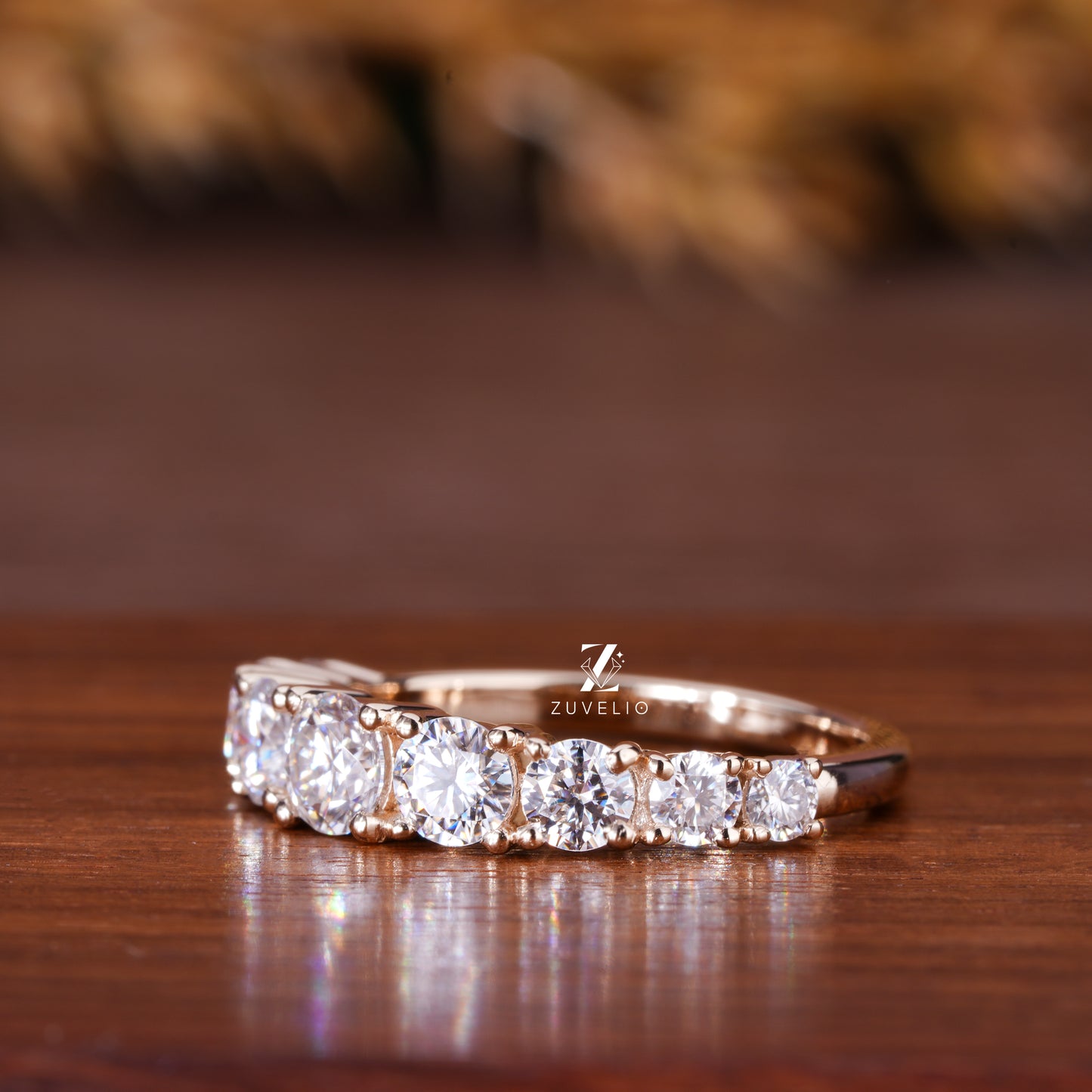 Moissanite Half Eternity Band