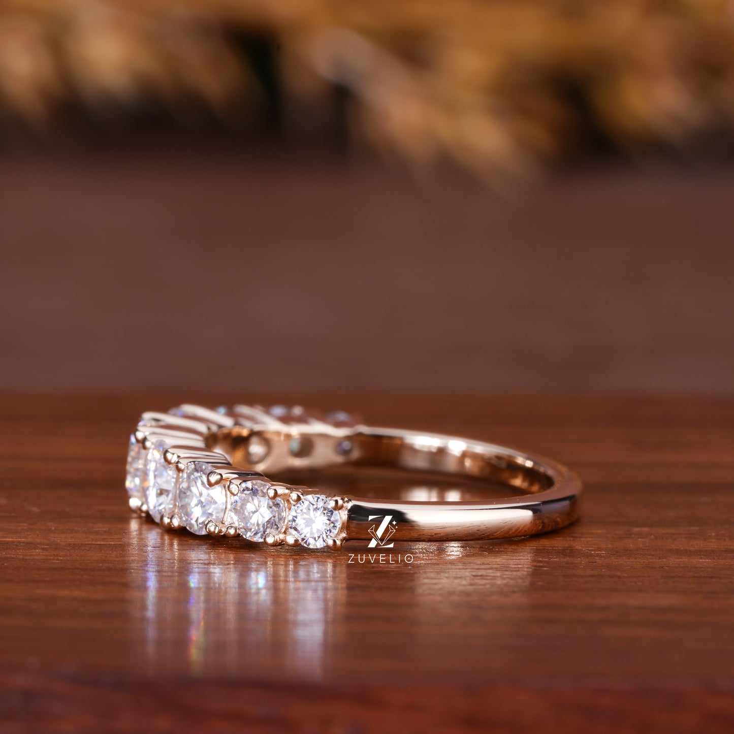 Moissanite Half Eternity Band