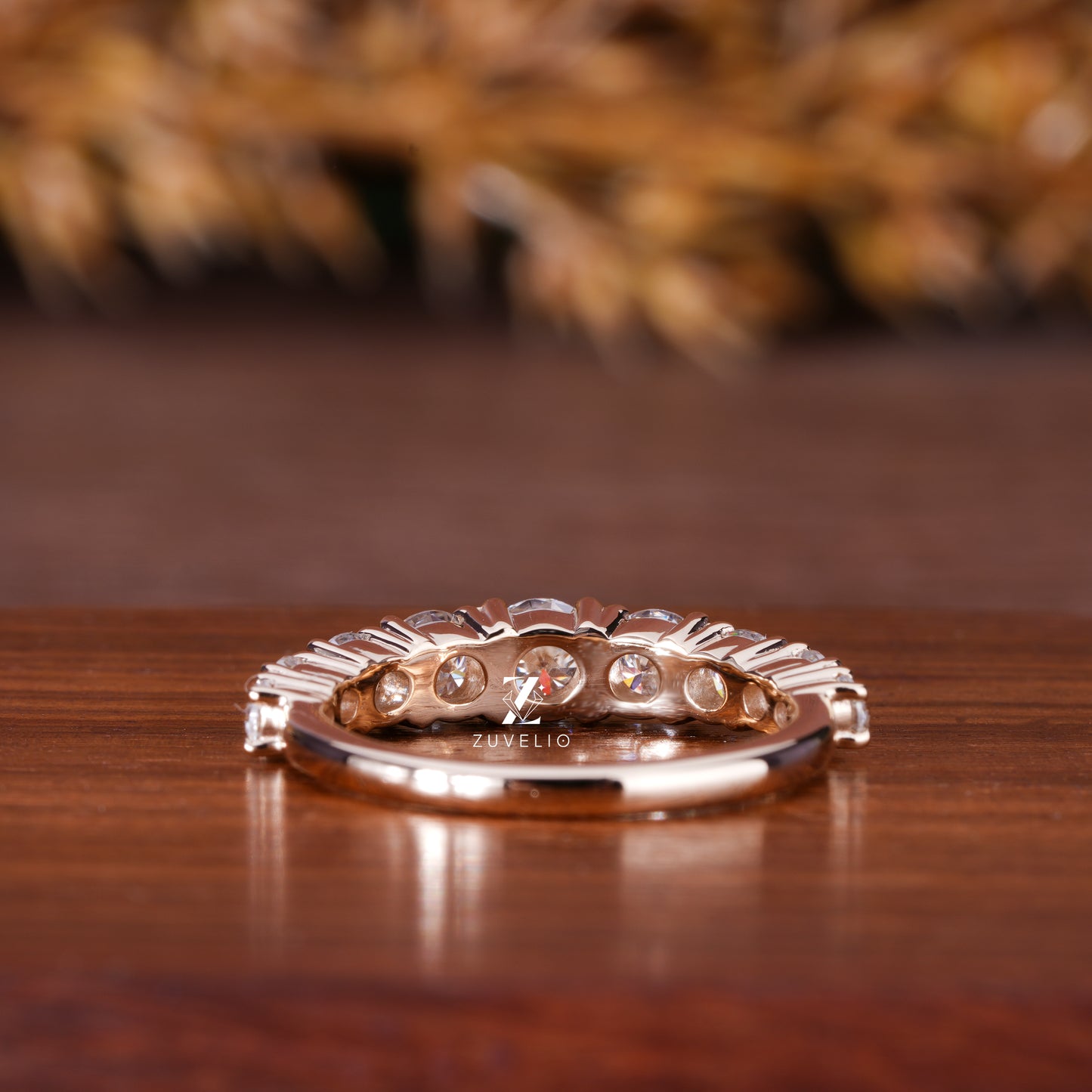 Moissanite Half Eternity Band