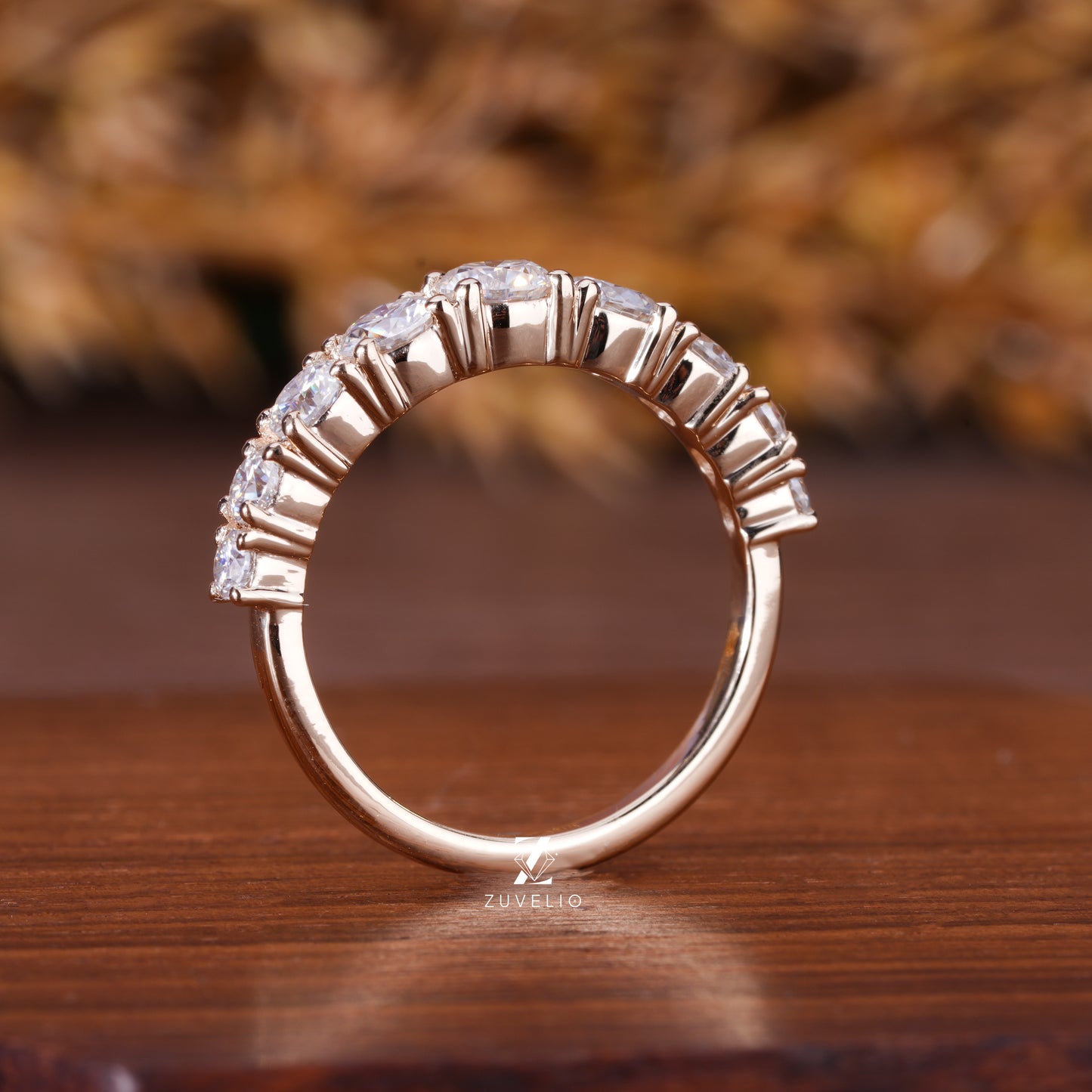 Moissanite Half Eternity Band