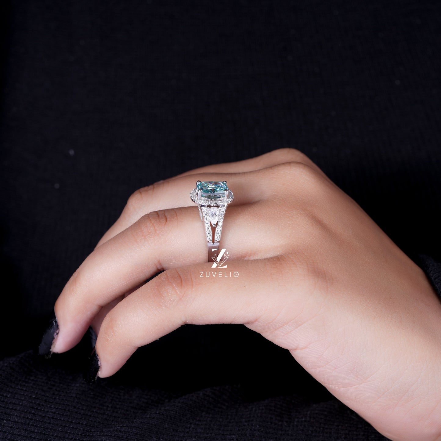 Cushion Cut Moissanite Ring
