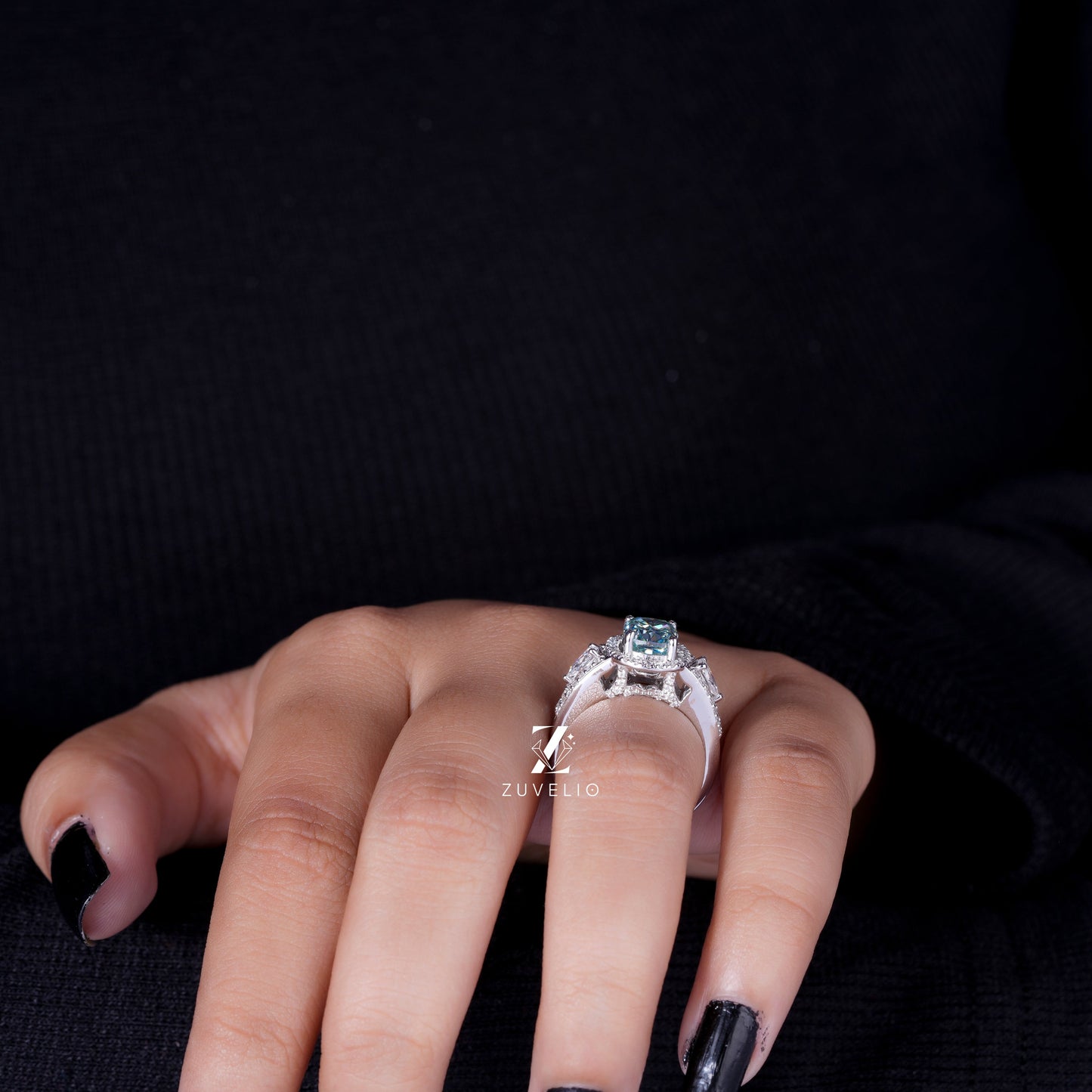 Cushion Cut Moissanite Ring