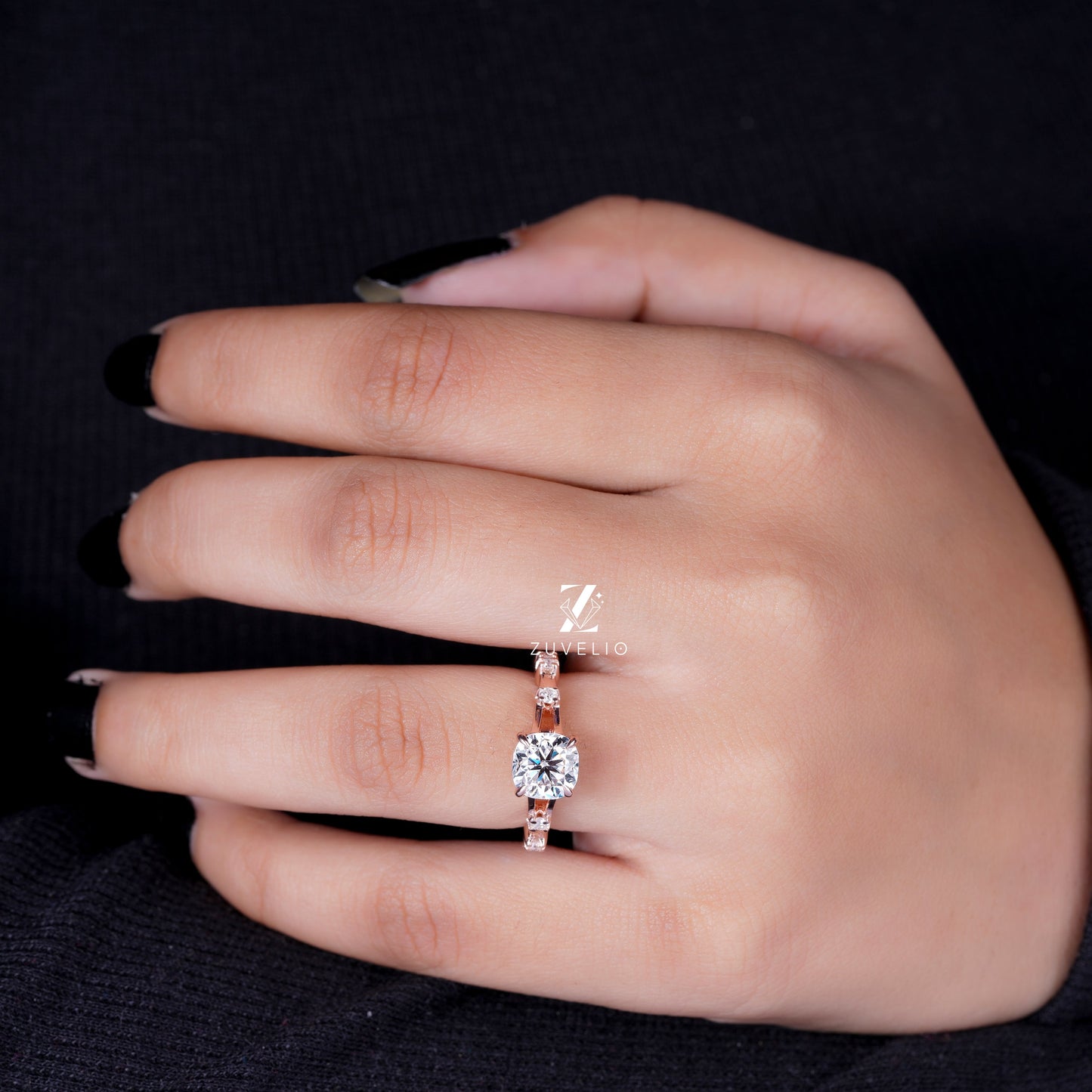 Cushion Moissanite Engagement Ring