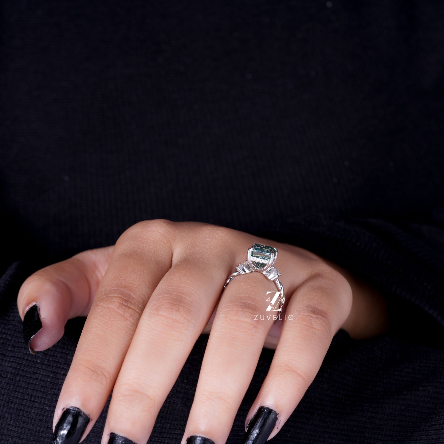Rope Shank Radiant Moissanite Ring