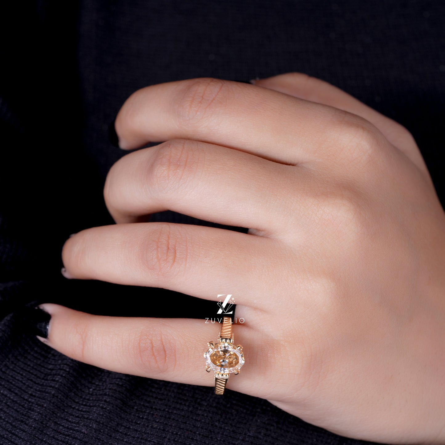 Step Cut Moissanite Ring