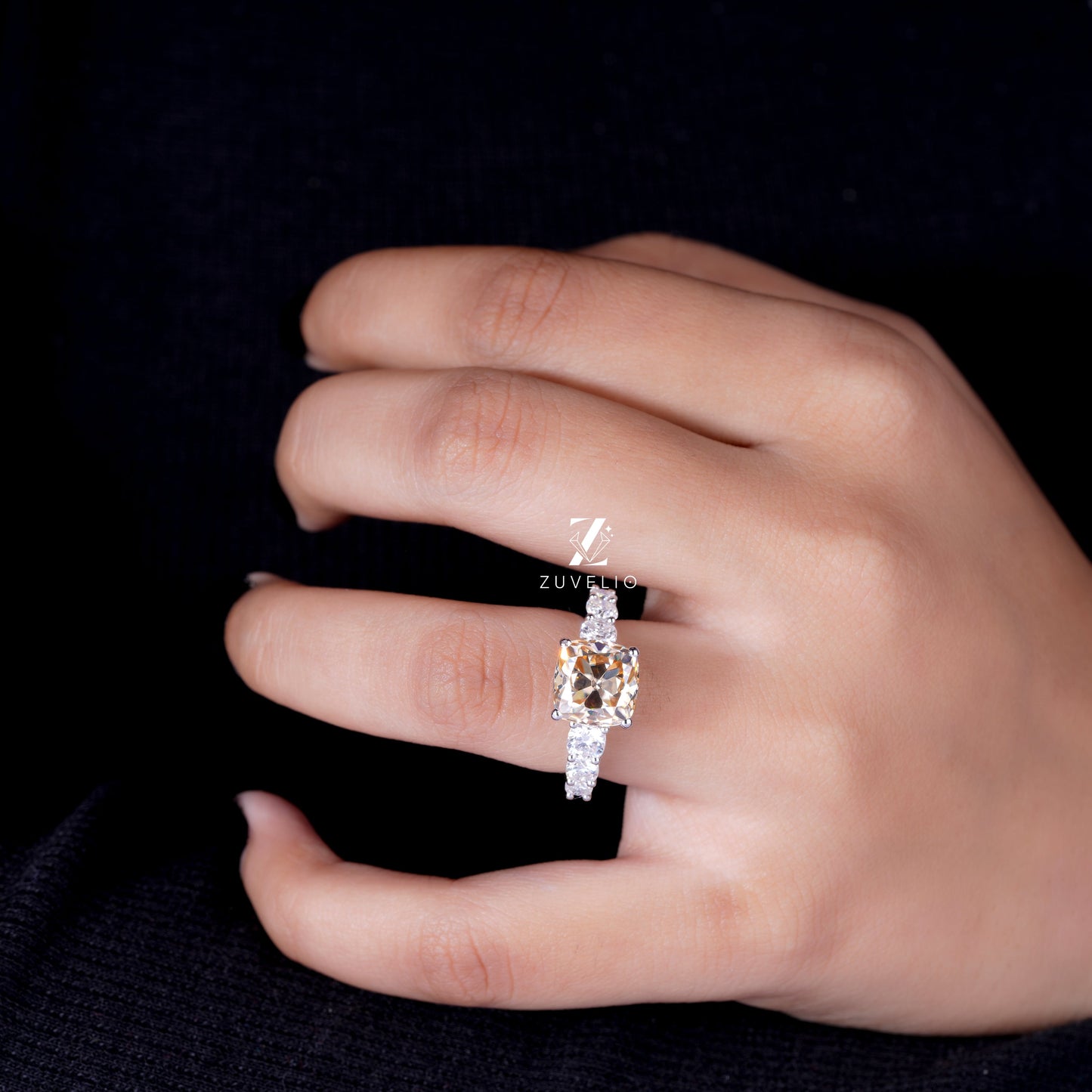 OMC Cushion Moissanite Ring