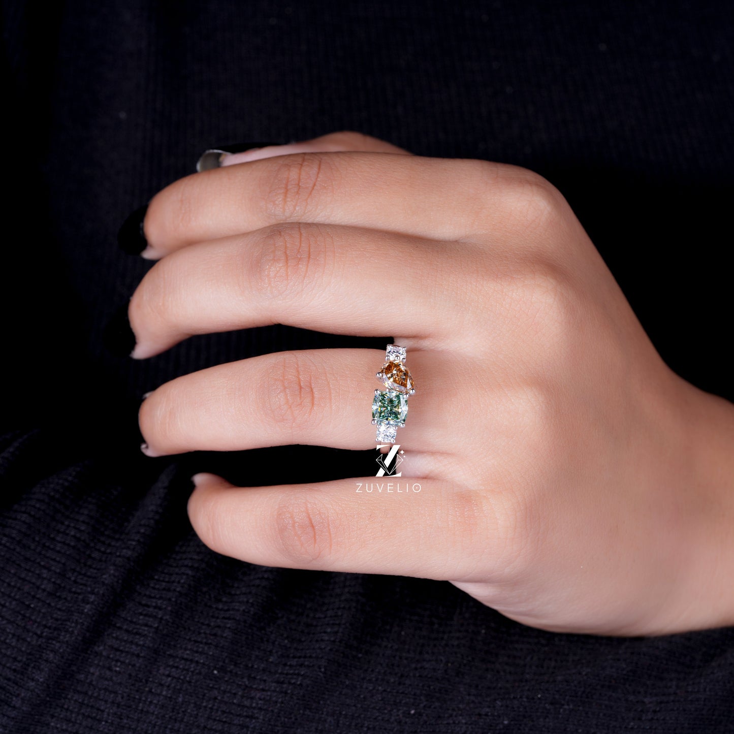 Toi et Moi Moissanite Ring