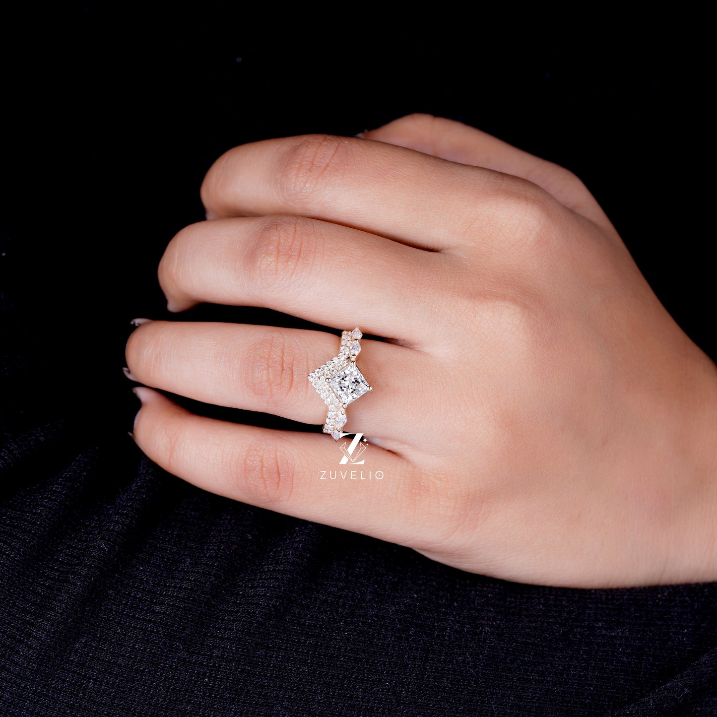 Princess Cut Moissanite Ring