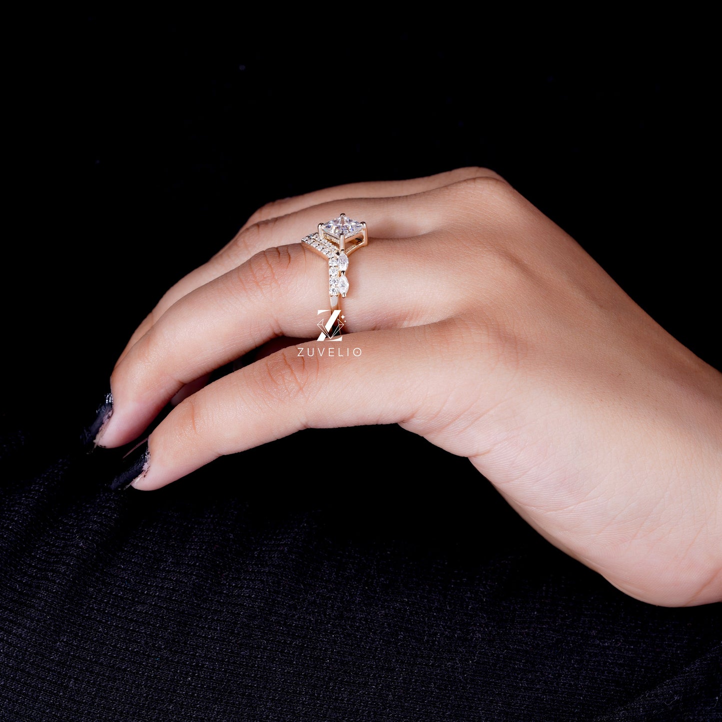Princess Cut Moissanite Ring