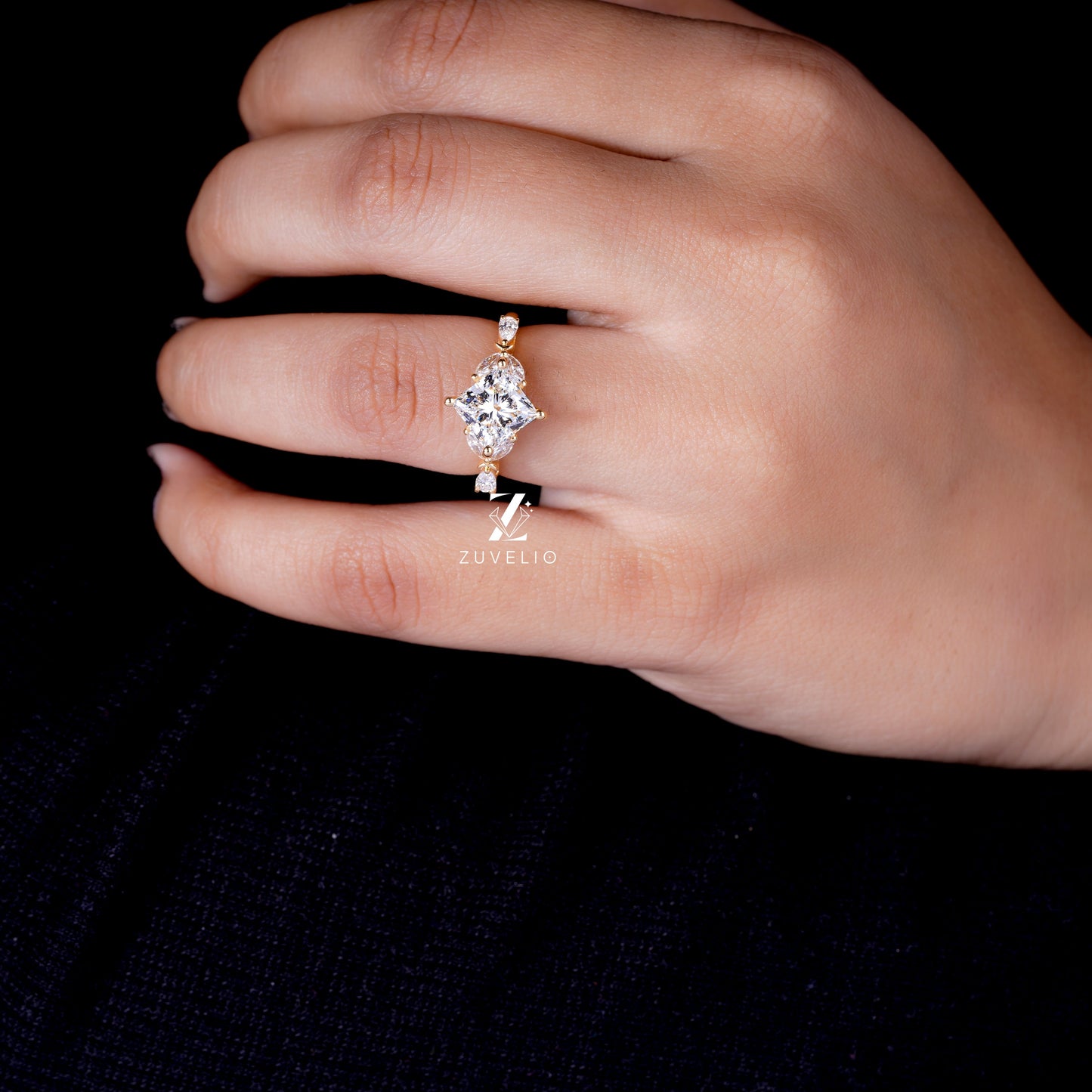 Princess Cut Lab Diamond Engagement Ring