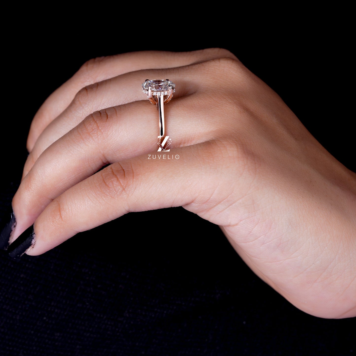 Rose Gold Oval Cut Lab Grown Diamond