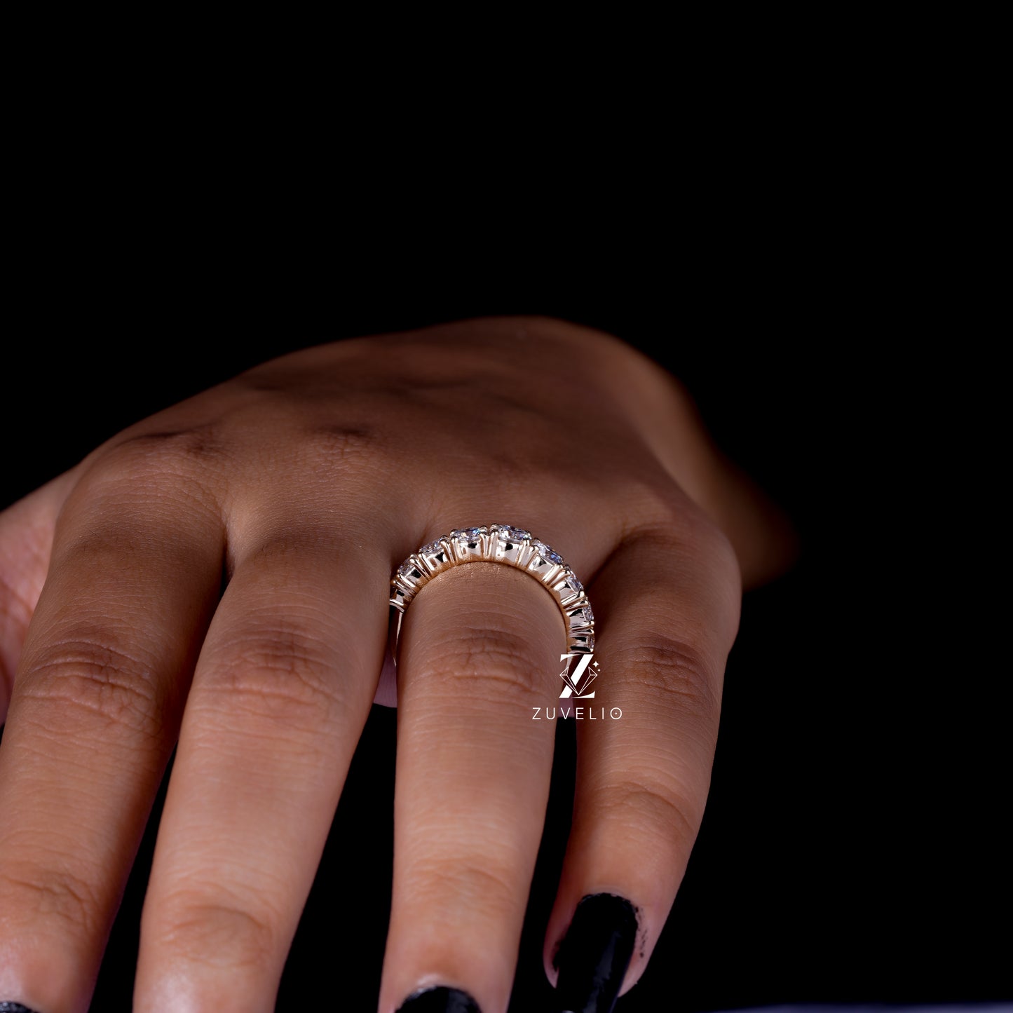 Moissanite Half Eternity Band