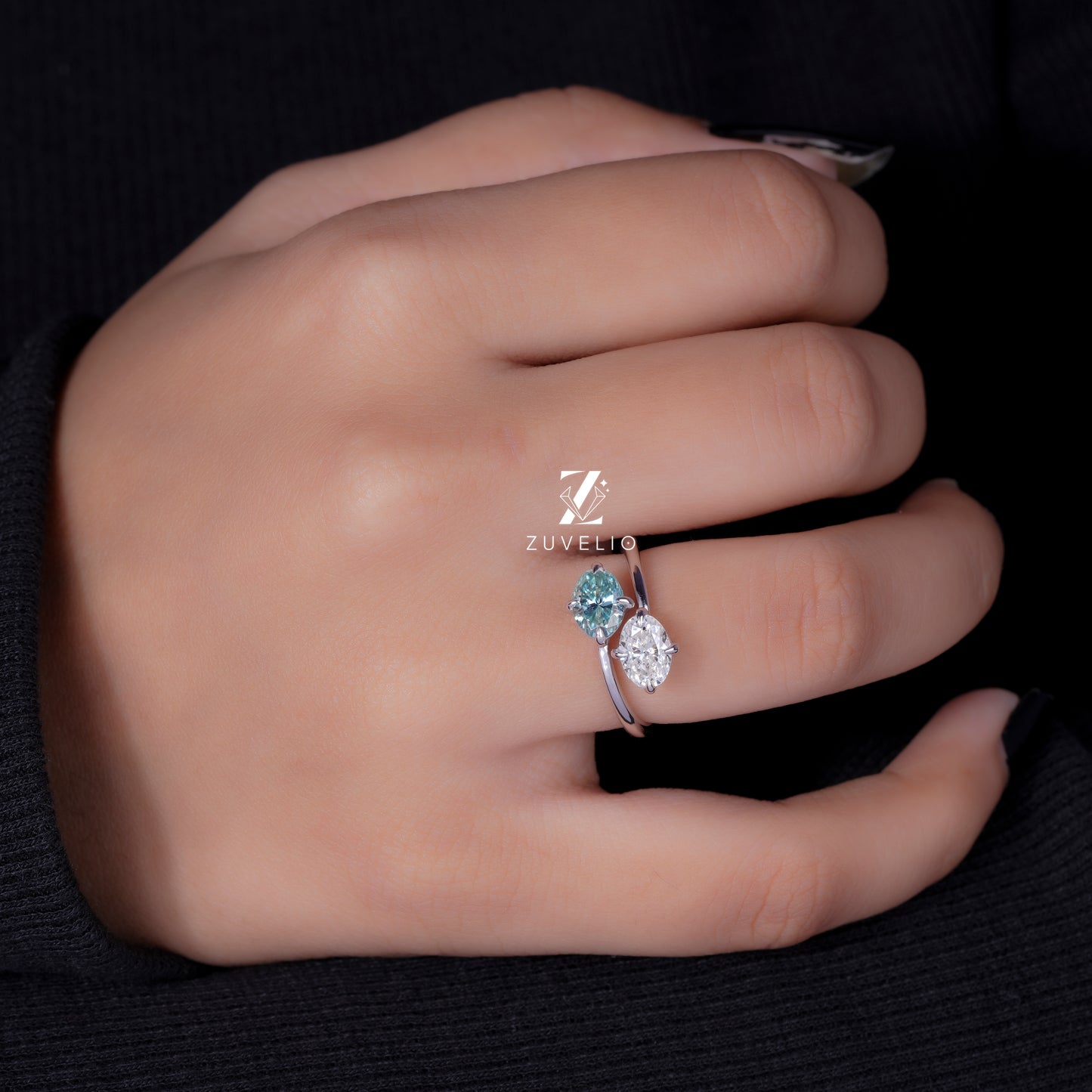 Toi et Moi Moissanite  Ring