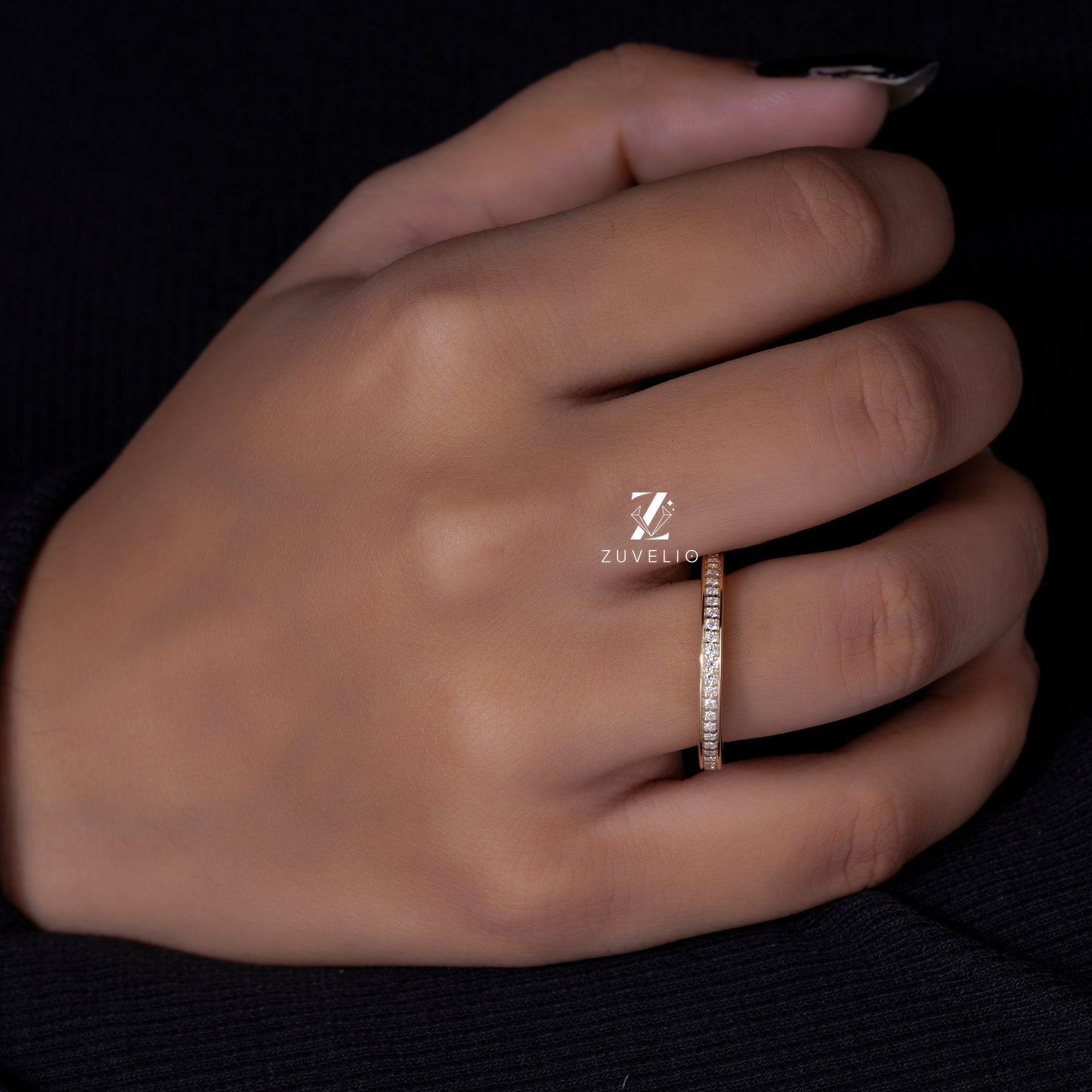 Heart Engraved Eternity Band