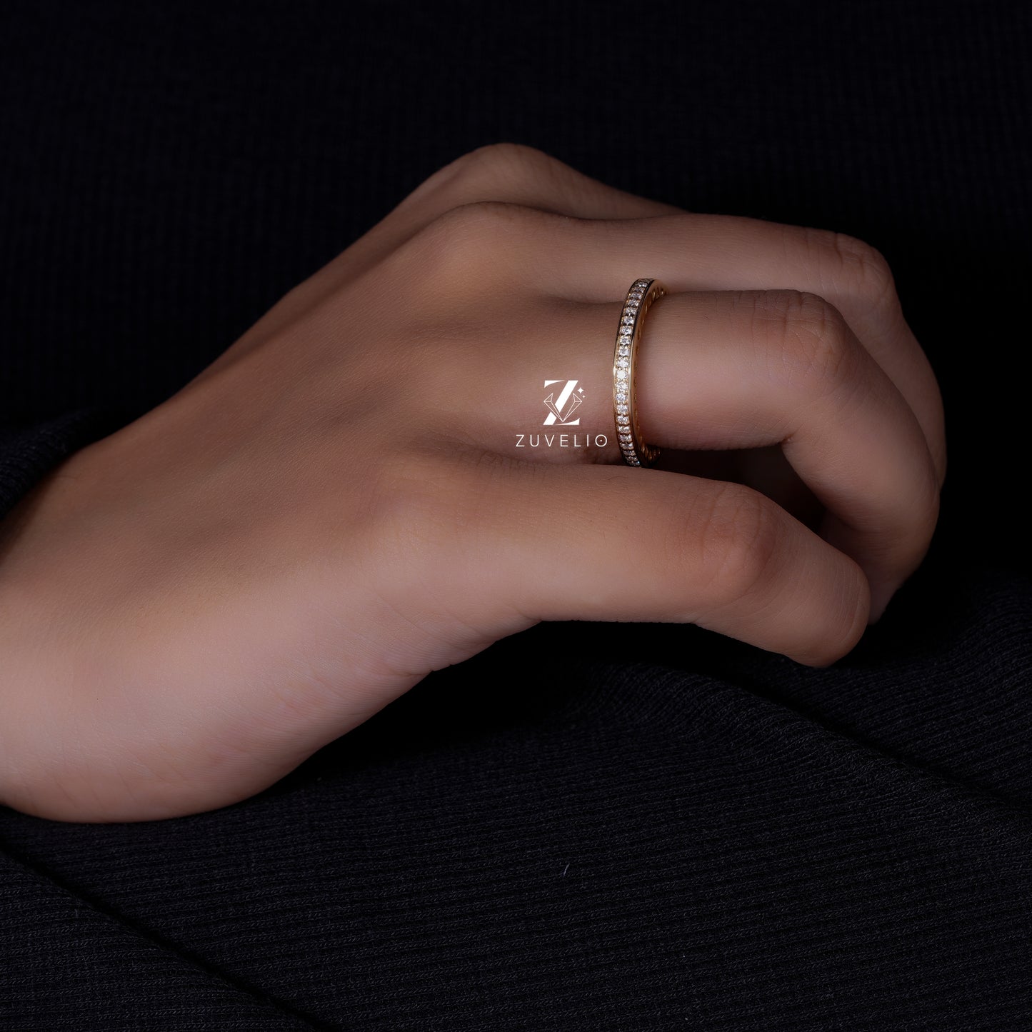 Heart Engraved Eternity Band