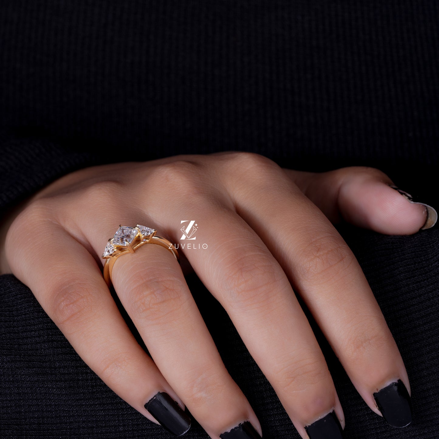 Asscher Cut Moissanite Ring
