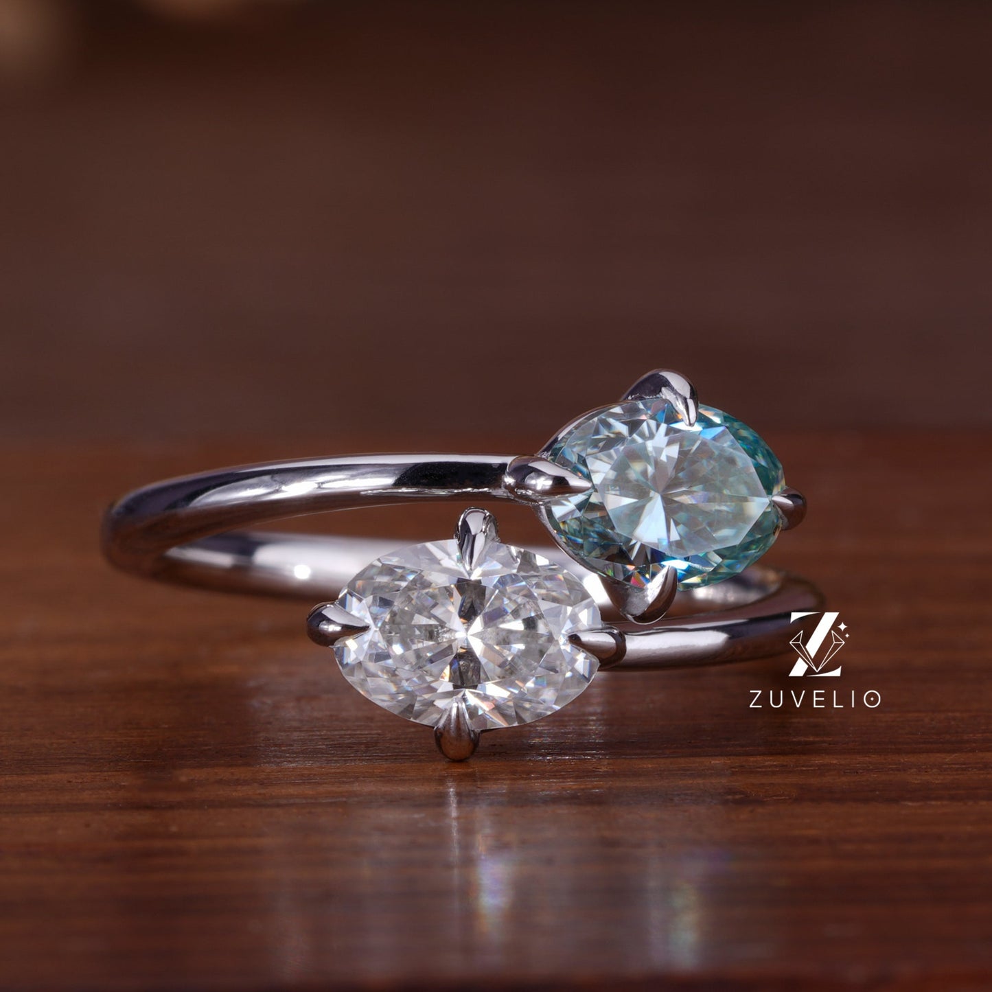 Toi et Moi Moissanite  Ring