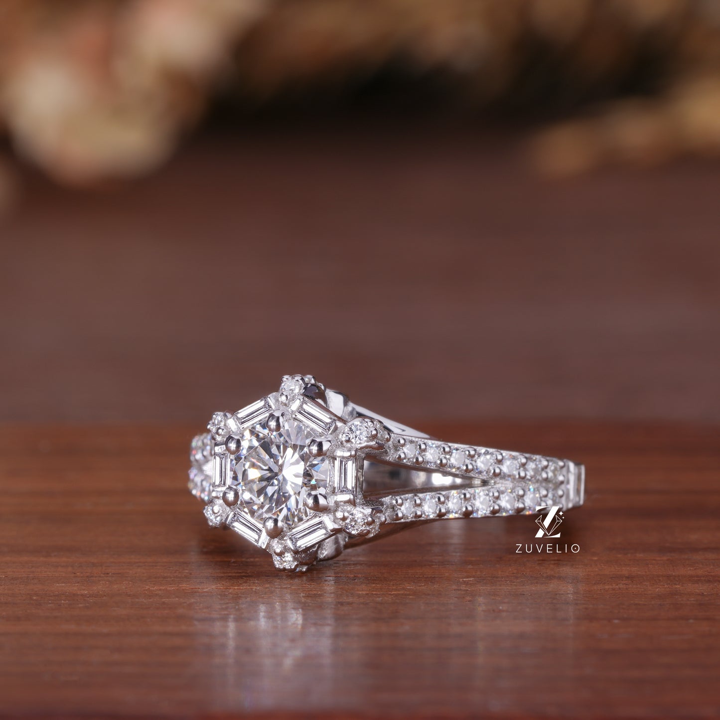 5.5 mm Round Engagements Diamond Ring