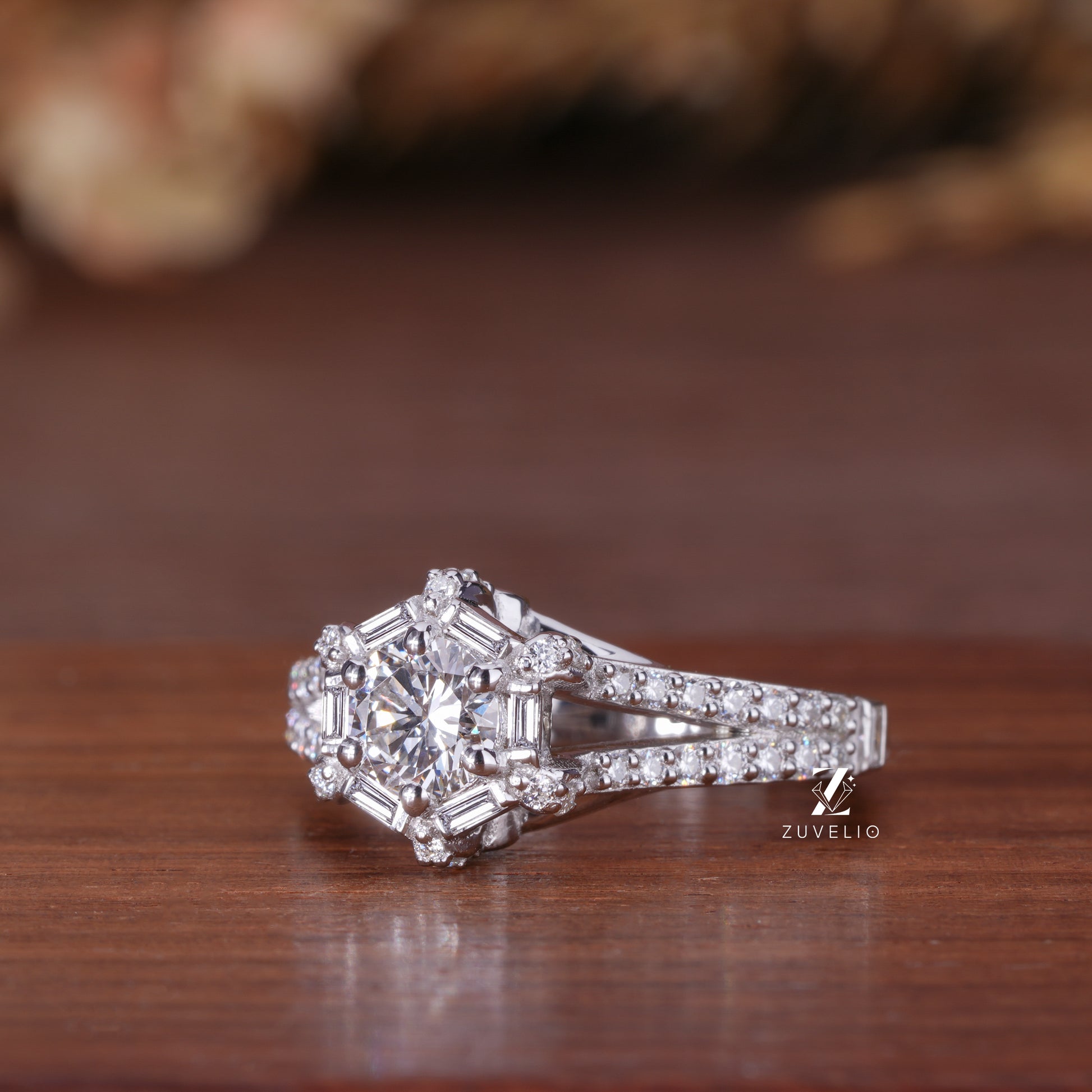 5.5 mm Round Engagements Diamond Ring