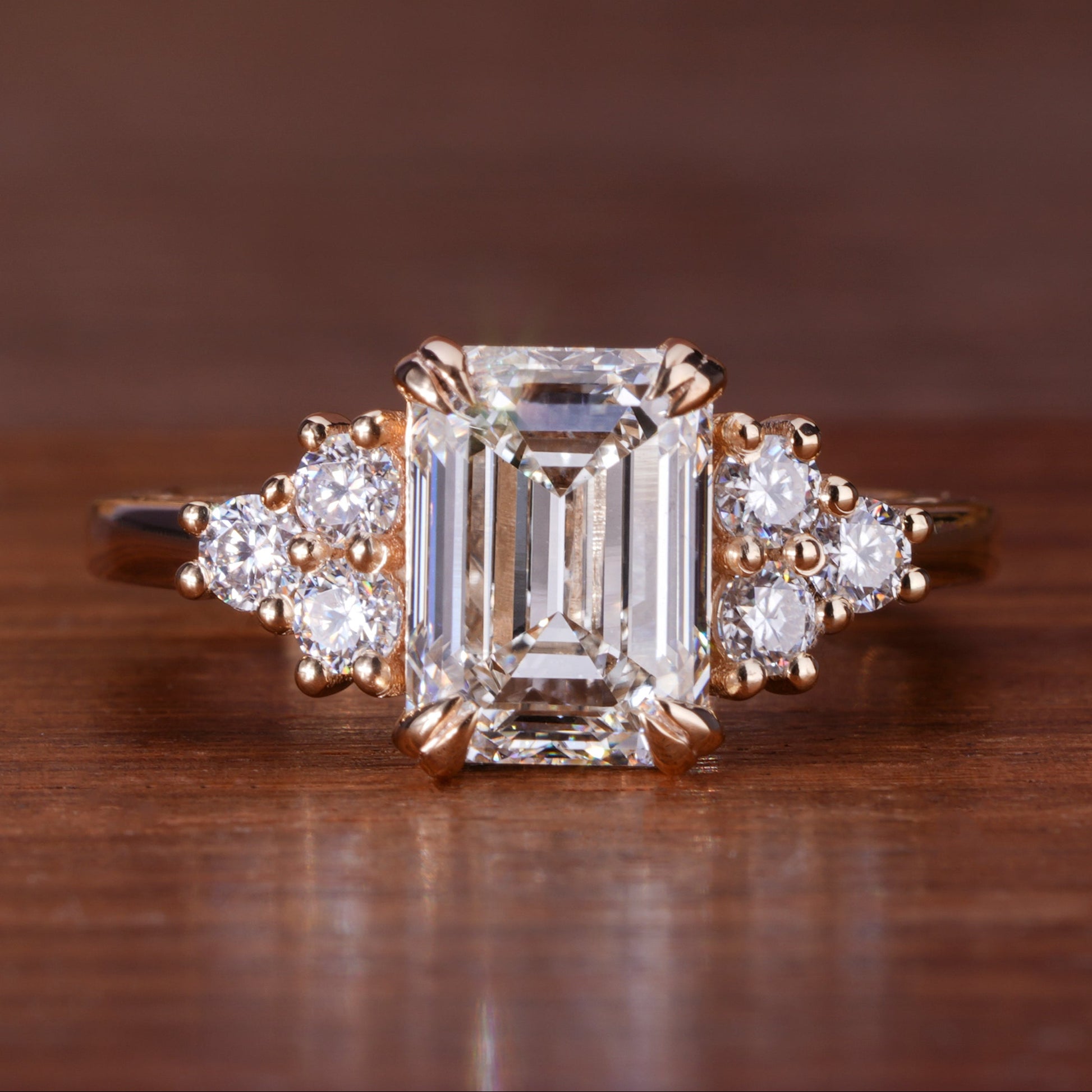 Emerald Cut Cluster Ring