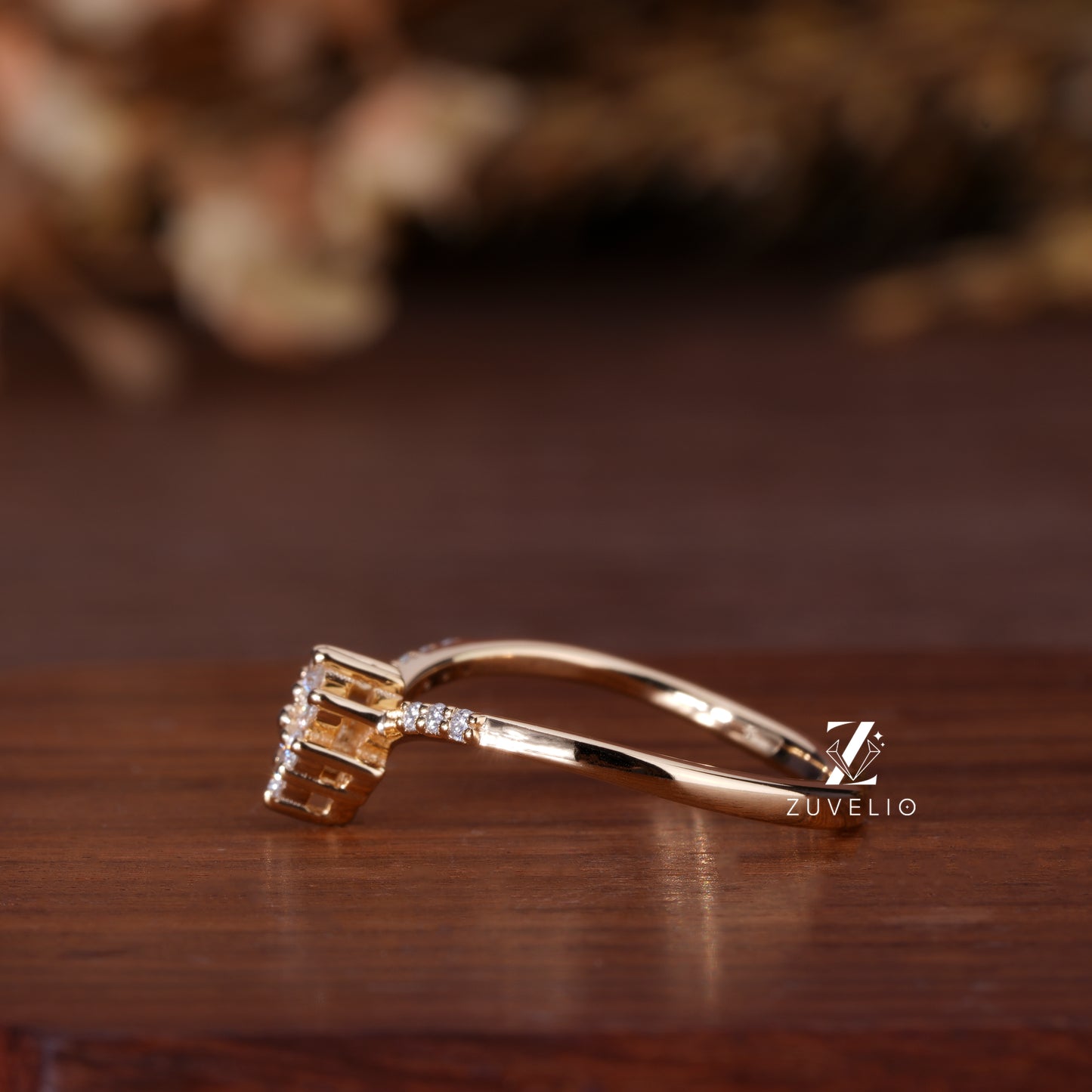 Dainty Moissanite Flower Ring