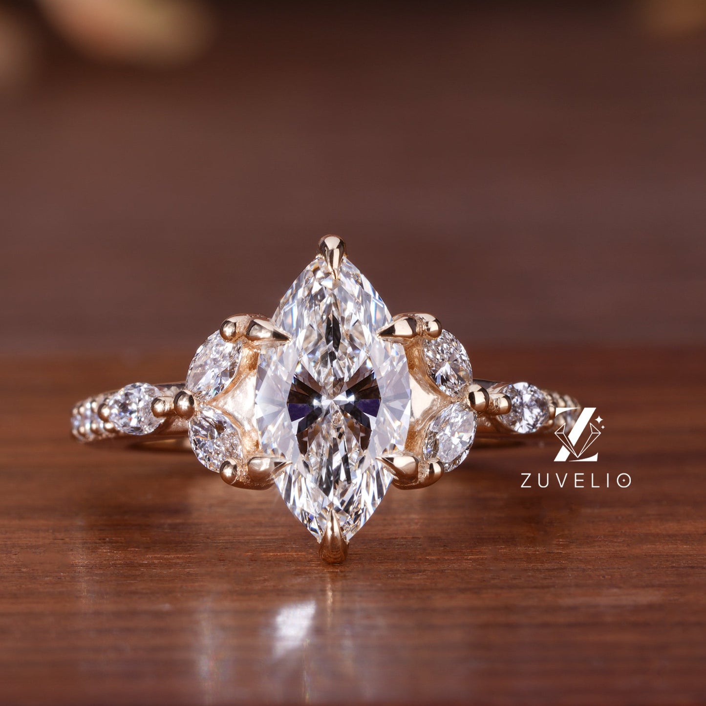 Marquise Cluster Lab Diamond Ring