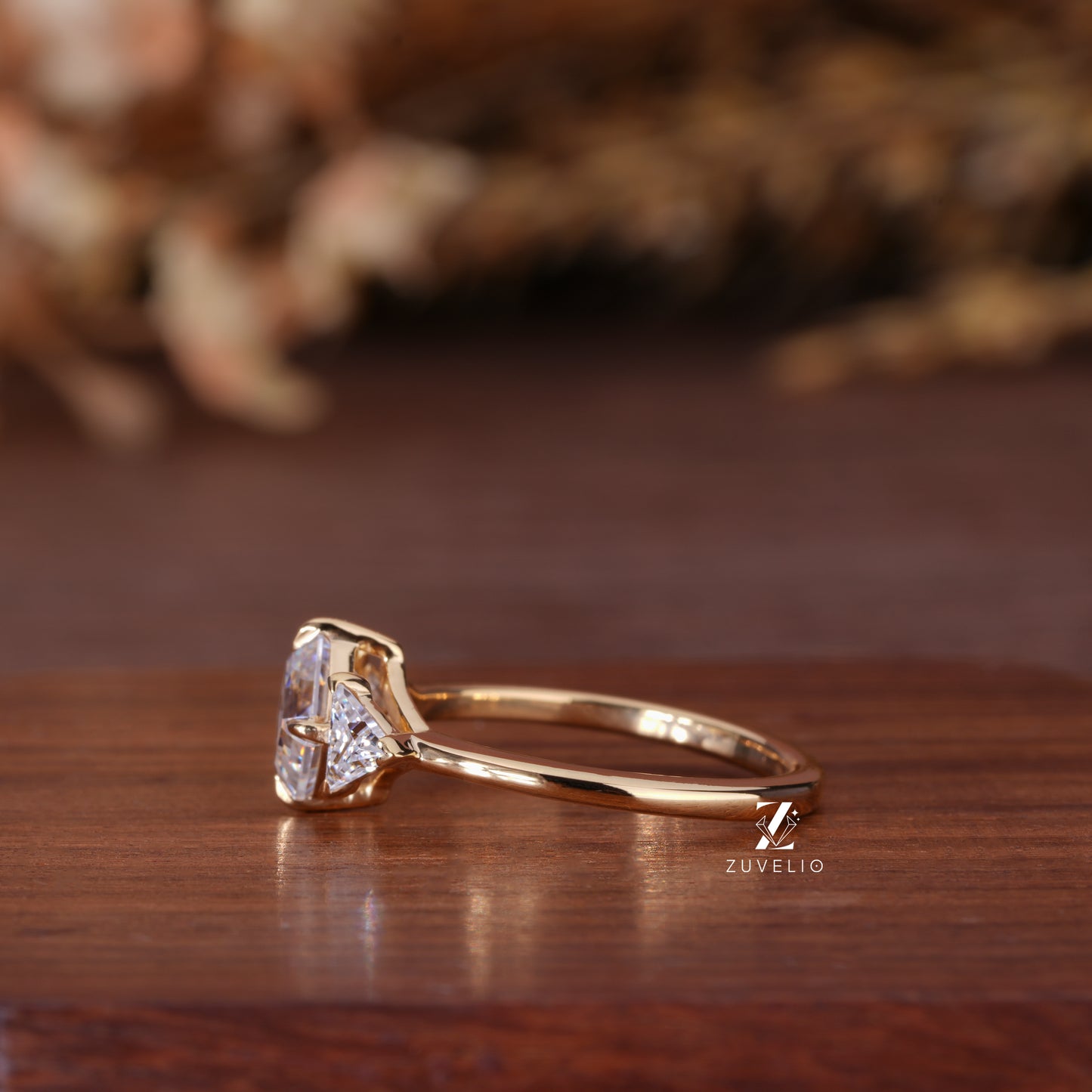 Asscher Cut Moissanite Ring