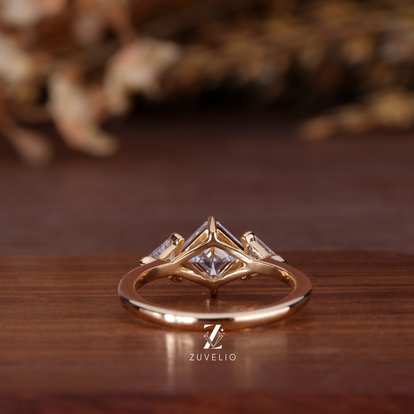 Asscher Cut Moissanite Ring