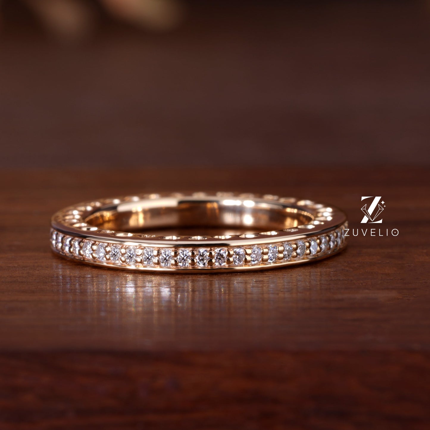 Heart Engraved Eternity Band