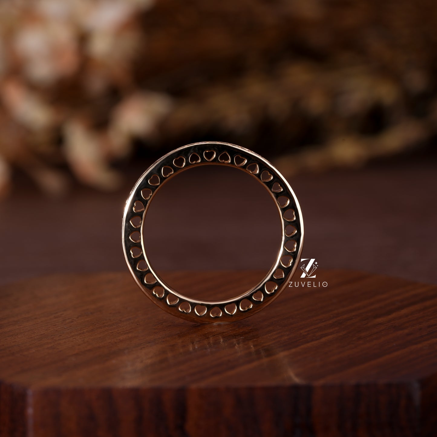 Heart Engraved Eternity Band