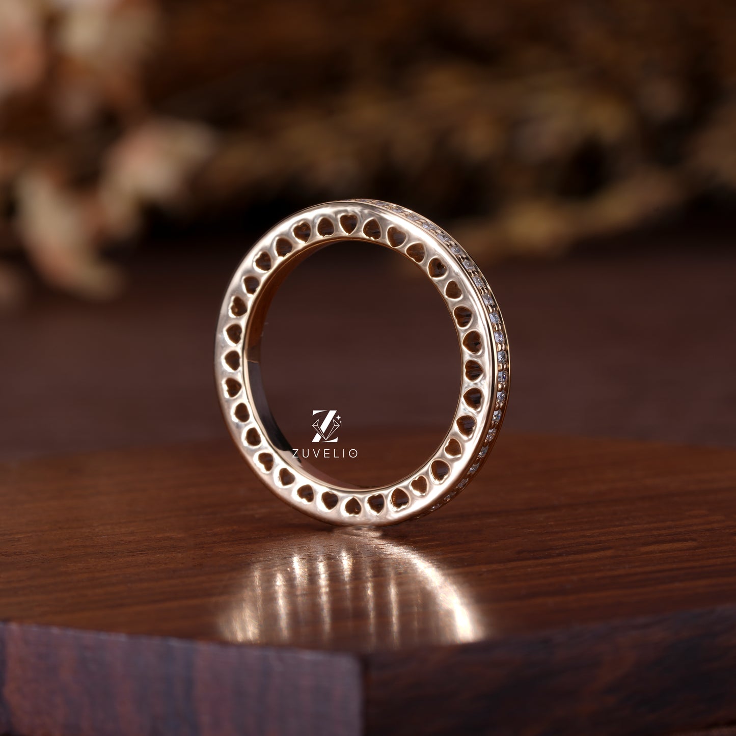 Heart Engraved Eternity Band