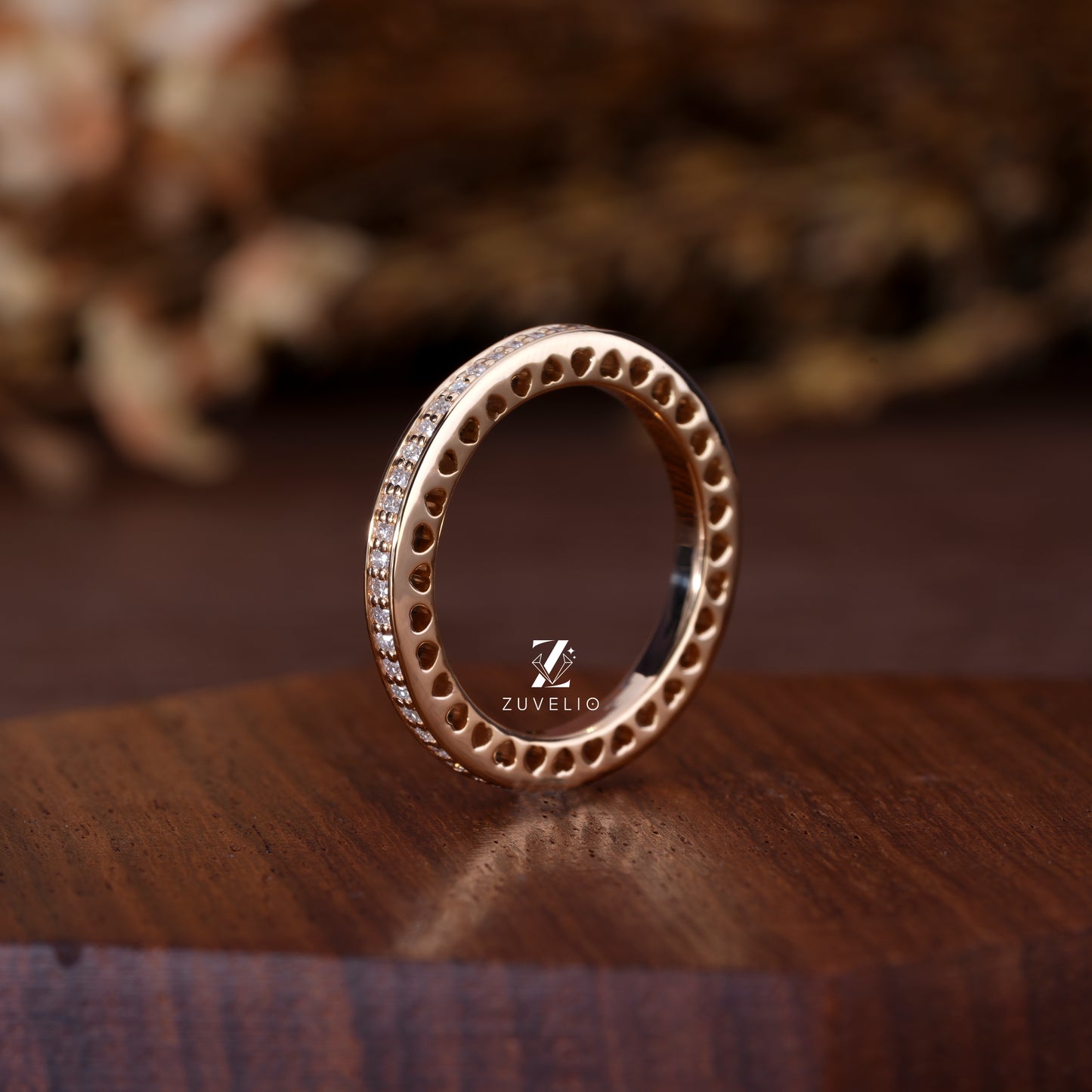 Heart Engraved Eternity Band