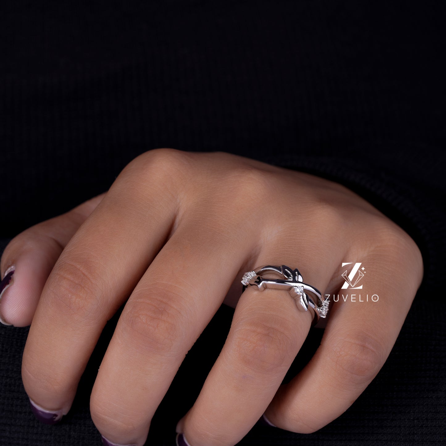Nature Inspired Moissanite Band