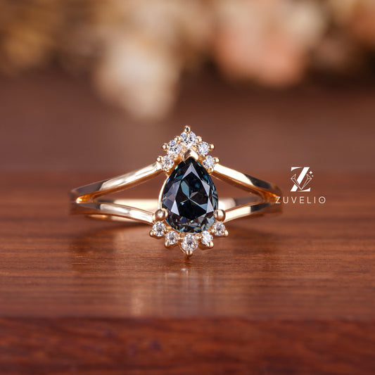 Split Shank Pear Ring