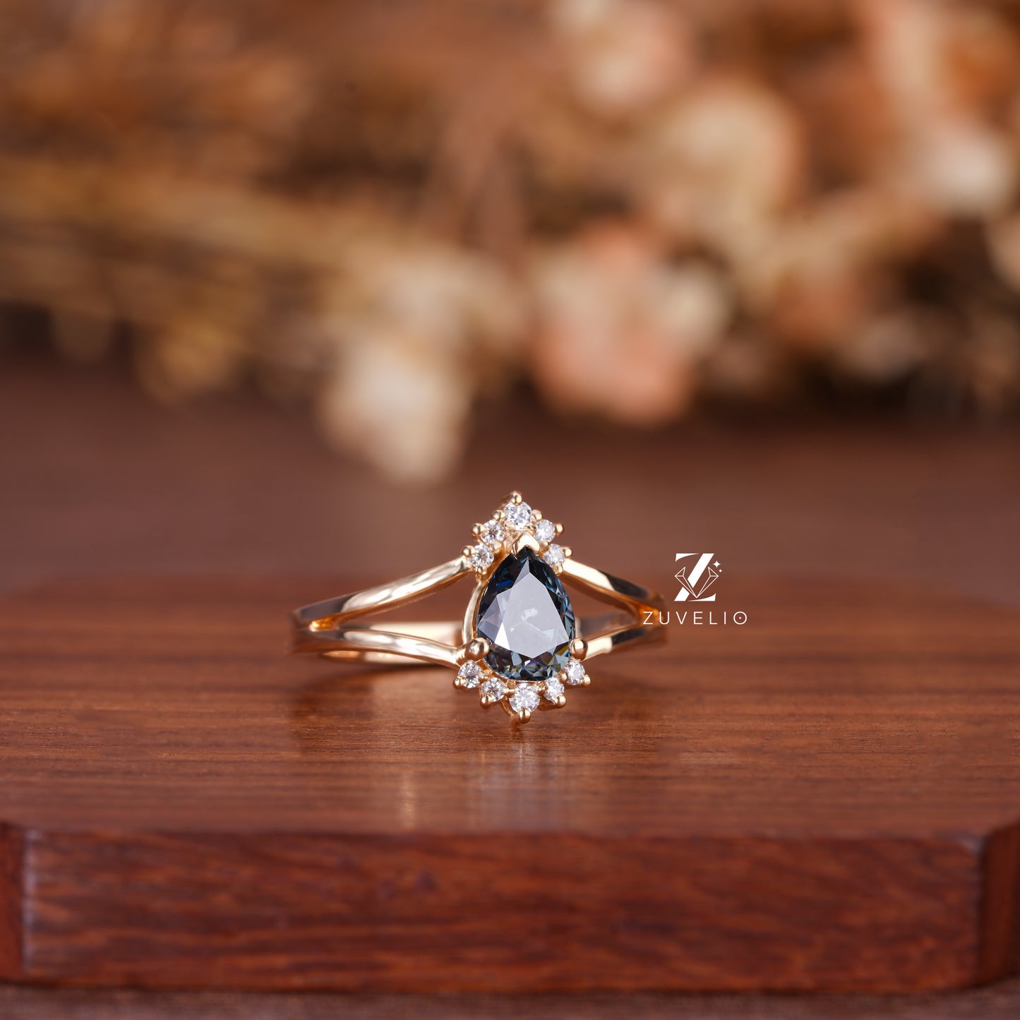 Split Shank Pear Ring