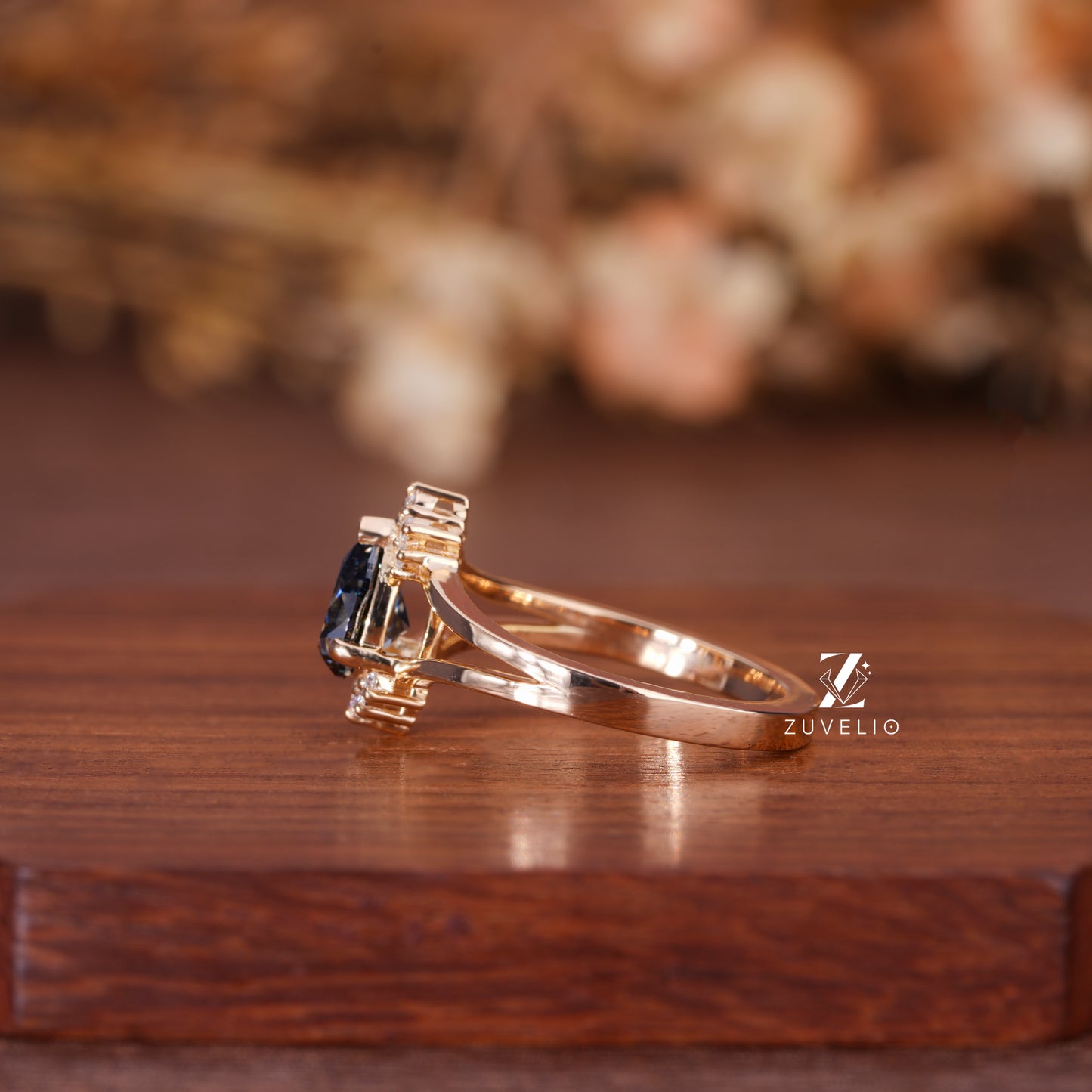 Split Shank Pear Ring
