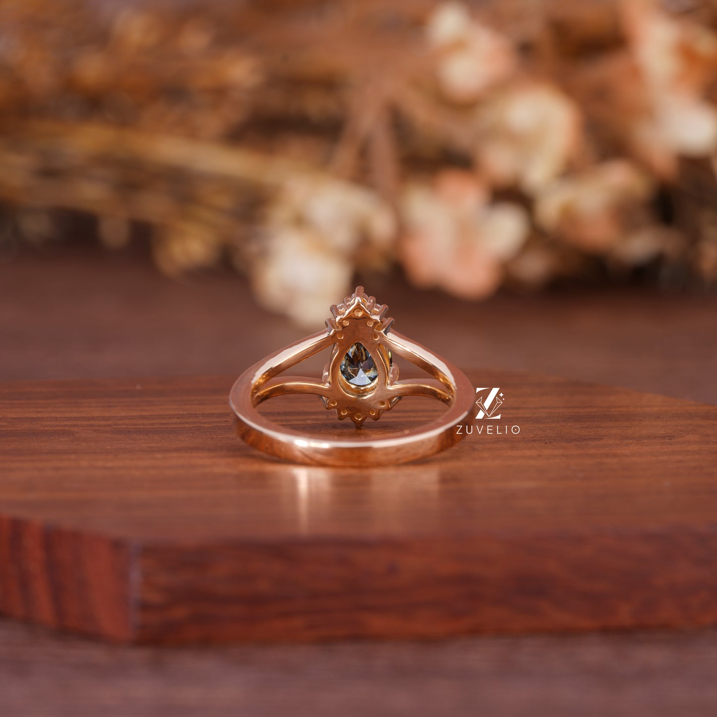 Split Shank Pear Ring