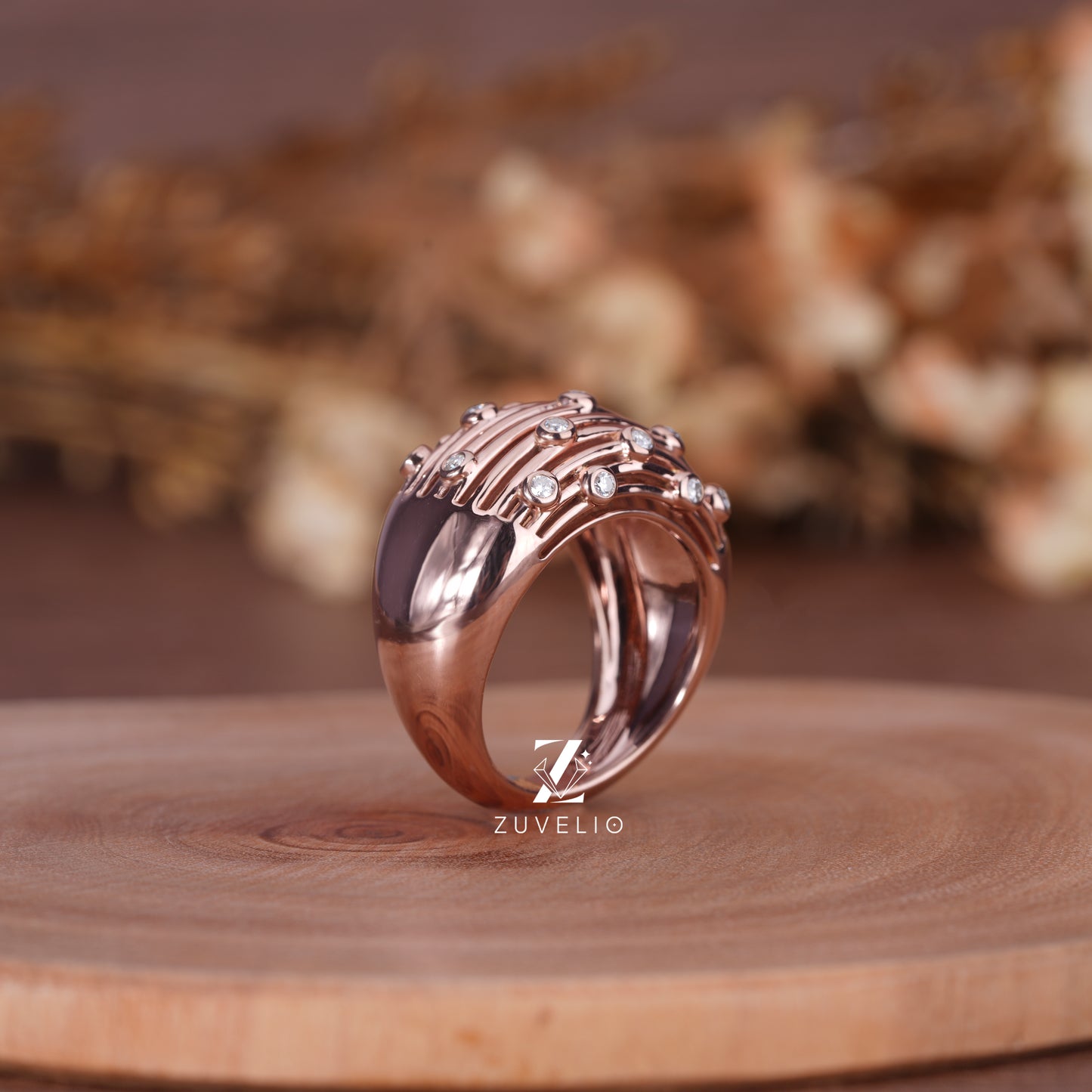 Round Moissanite Dome Shank