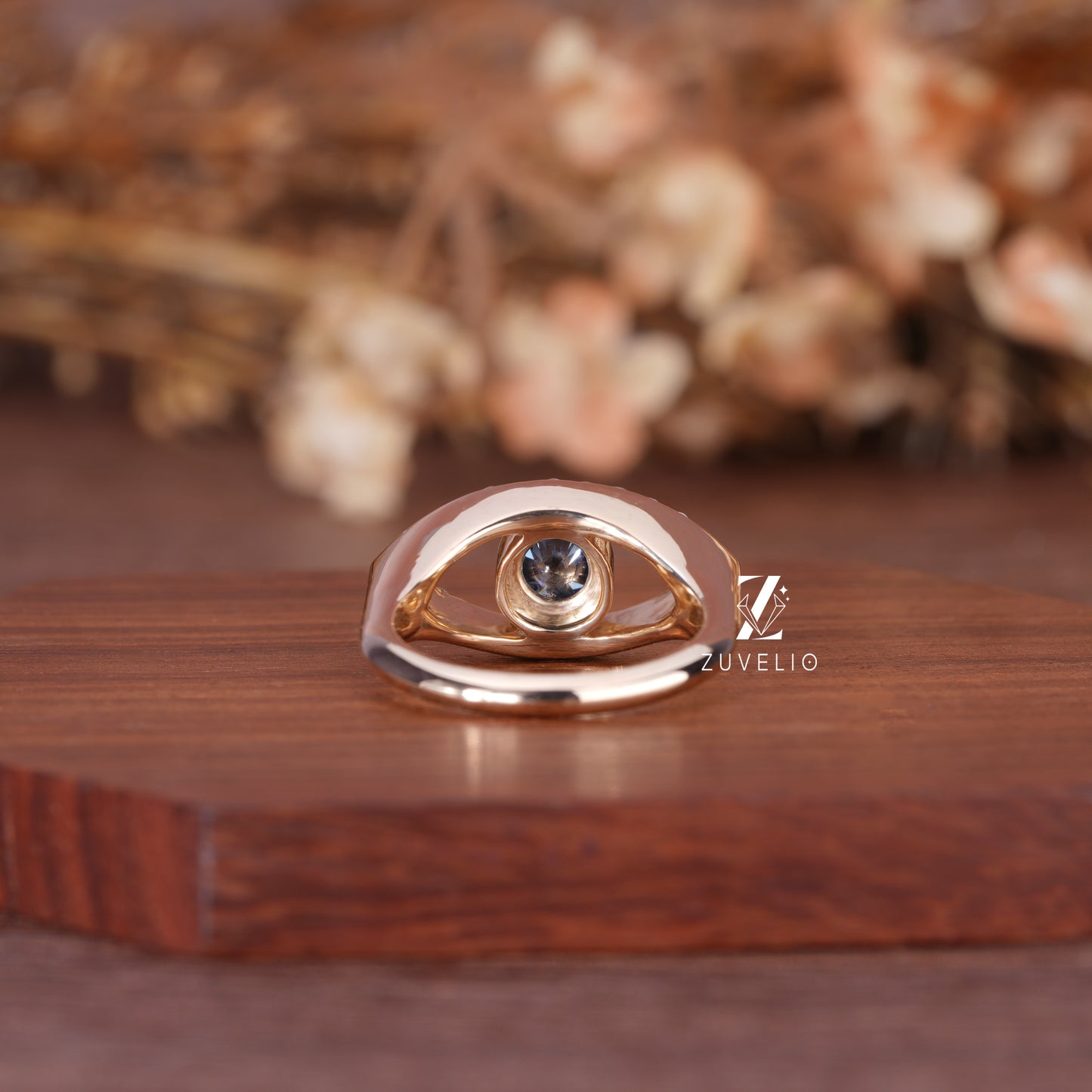 Round Moissanite Evil Eye Ring