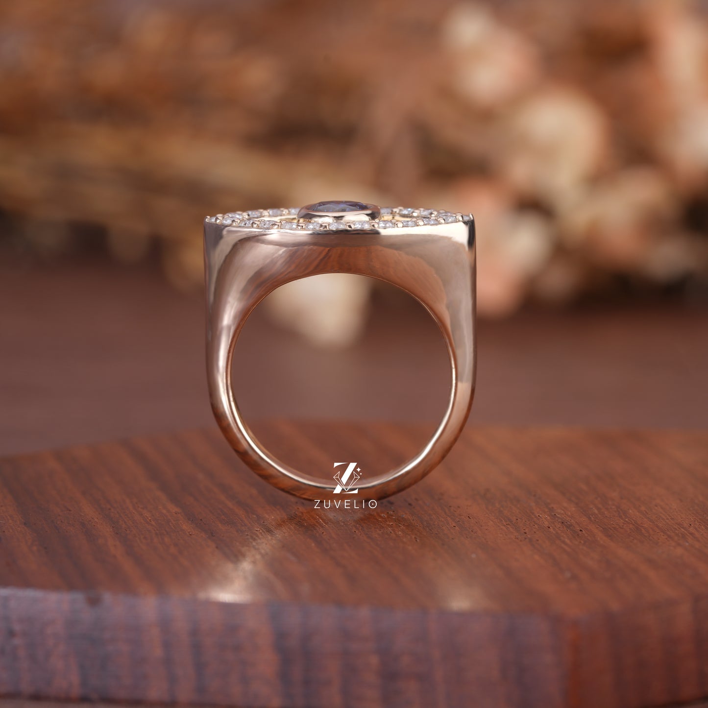 Round Moissanite Evil Eye Ring