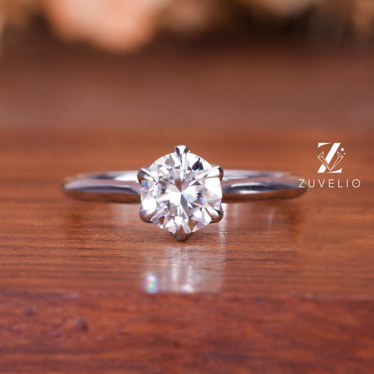 Round Moissanite Solitaire Ring