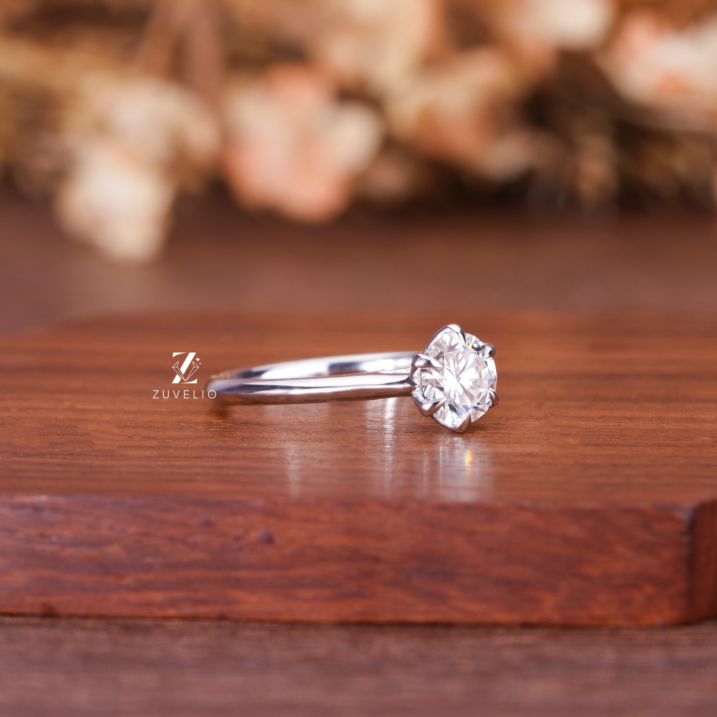 Round Moissanite Solitaire Ring